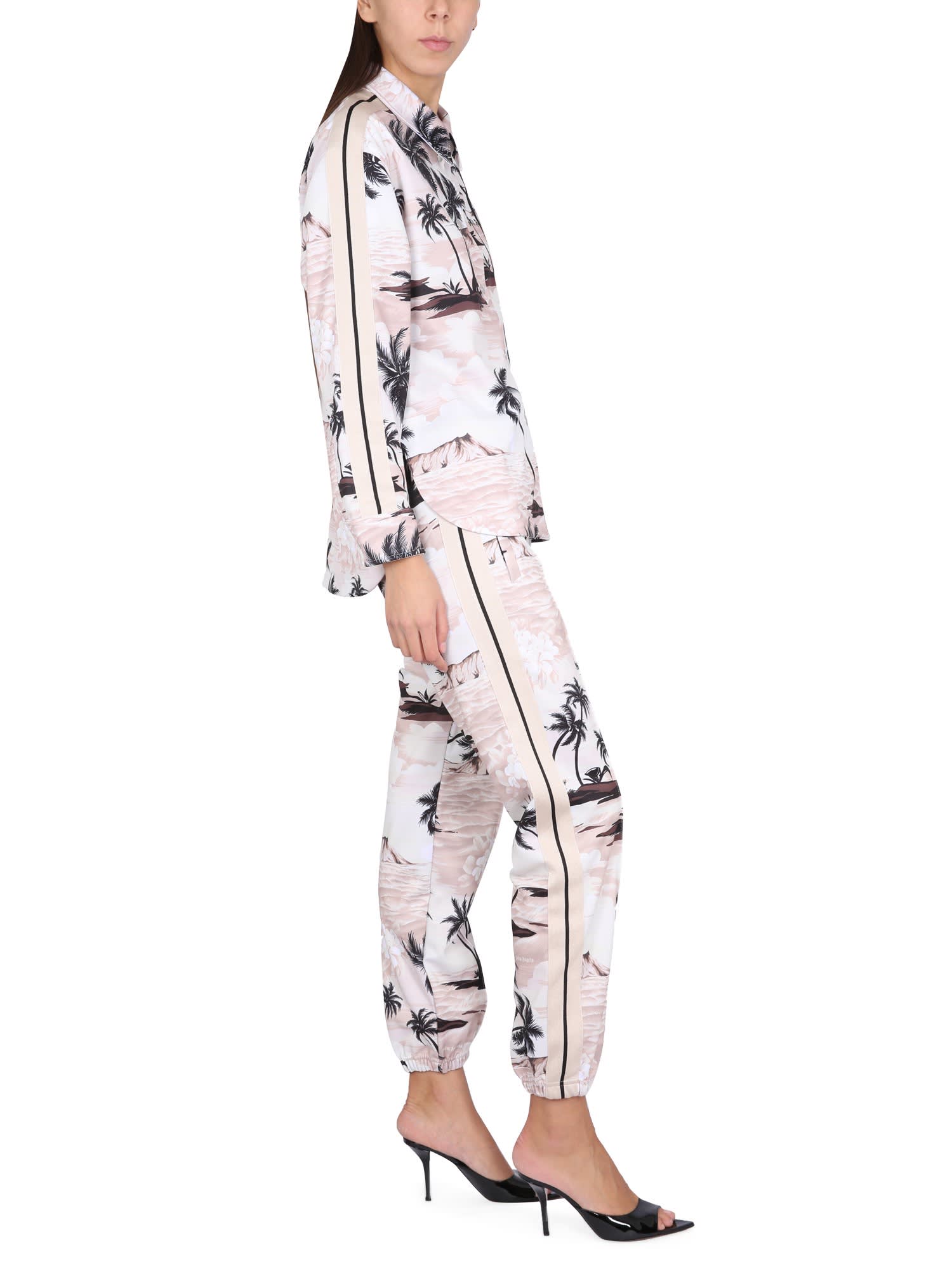 Palm Angels Woman Pants Cream Size M Recycled Polyester In Fantasia