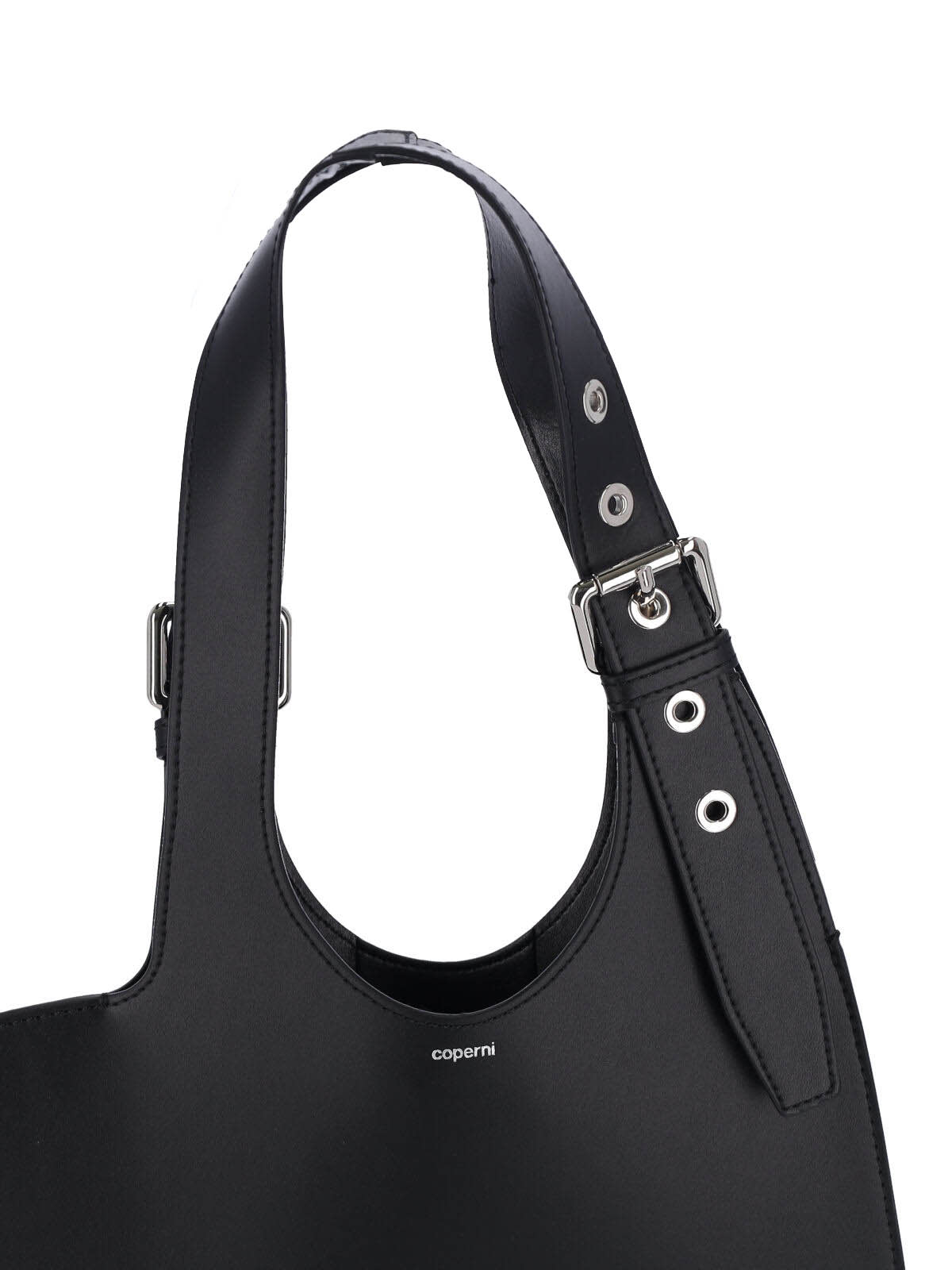 Coperni Heart-shaped Black Leather Bag With Single Shoulder Strap In Black