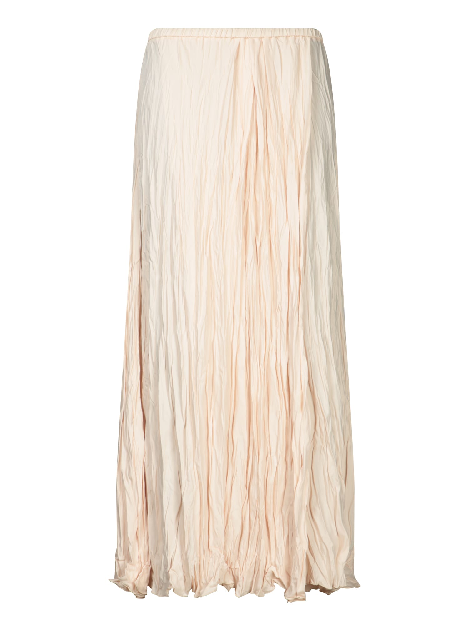 Shop Forte Forte Ivory Pleat Crepe Long Skirt In White