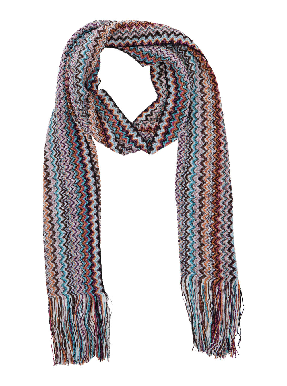 Missoni Zigzag-pattern Fringed Scarf In Multi