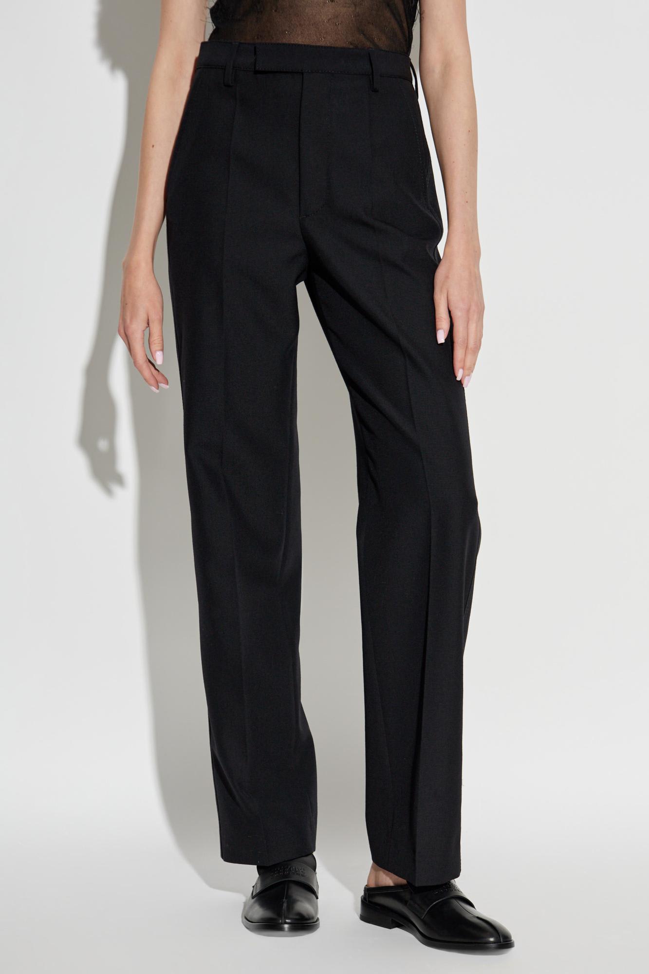 Mm6 Maison Margiela Pleated Trousers In Black