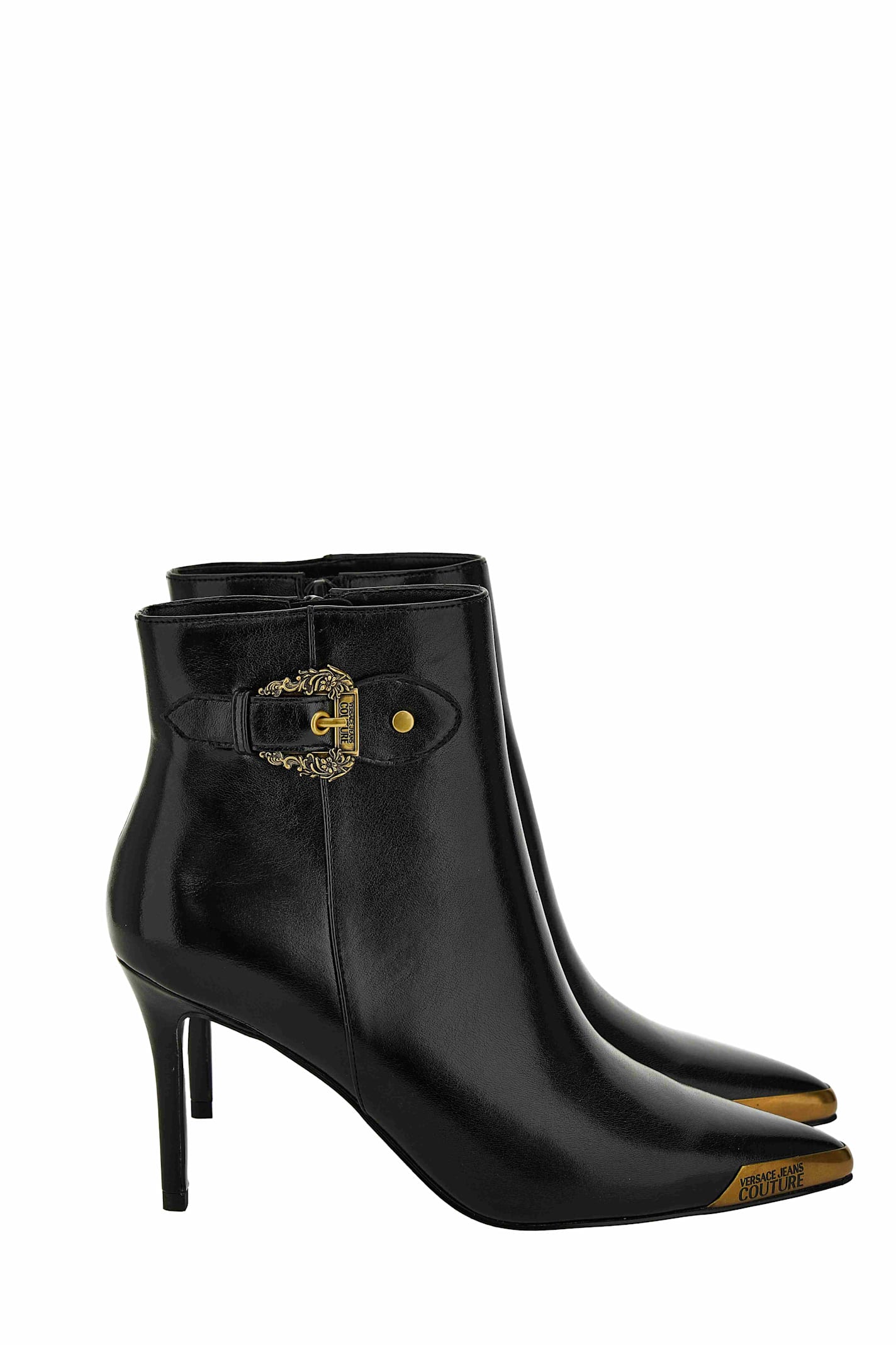 Versace Jeans Couture 90mm Scarlett Buckle-detail Ankle Boots In Black