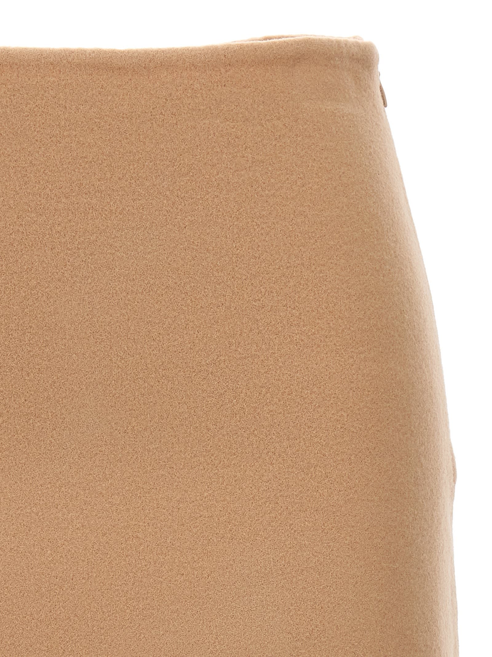 Shop Ermanno Scervino Mini Wool Skirt In Beige