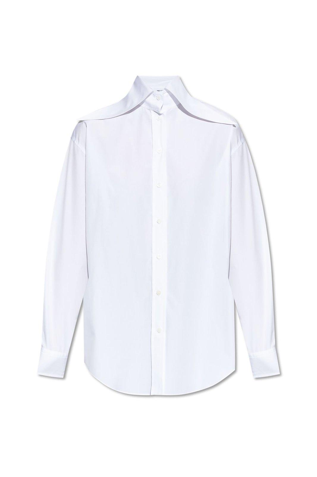 Long Sleeved Buttoned Poplin Shirt