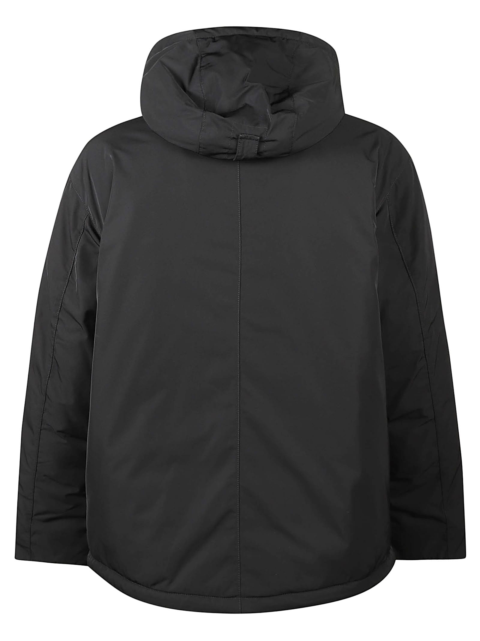 Shop Stone Island Logo Patched Windbreaker In Nero