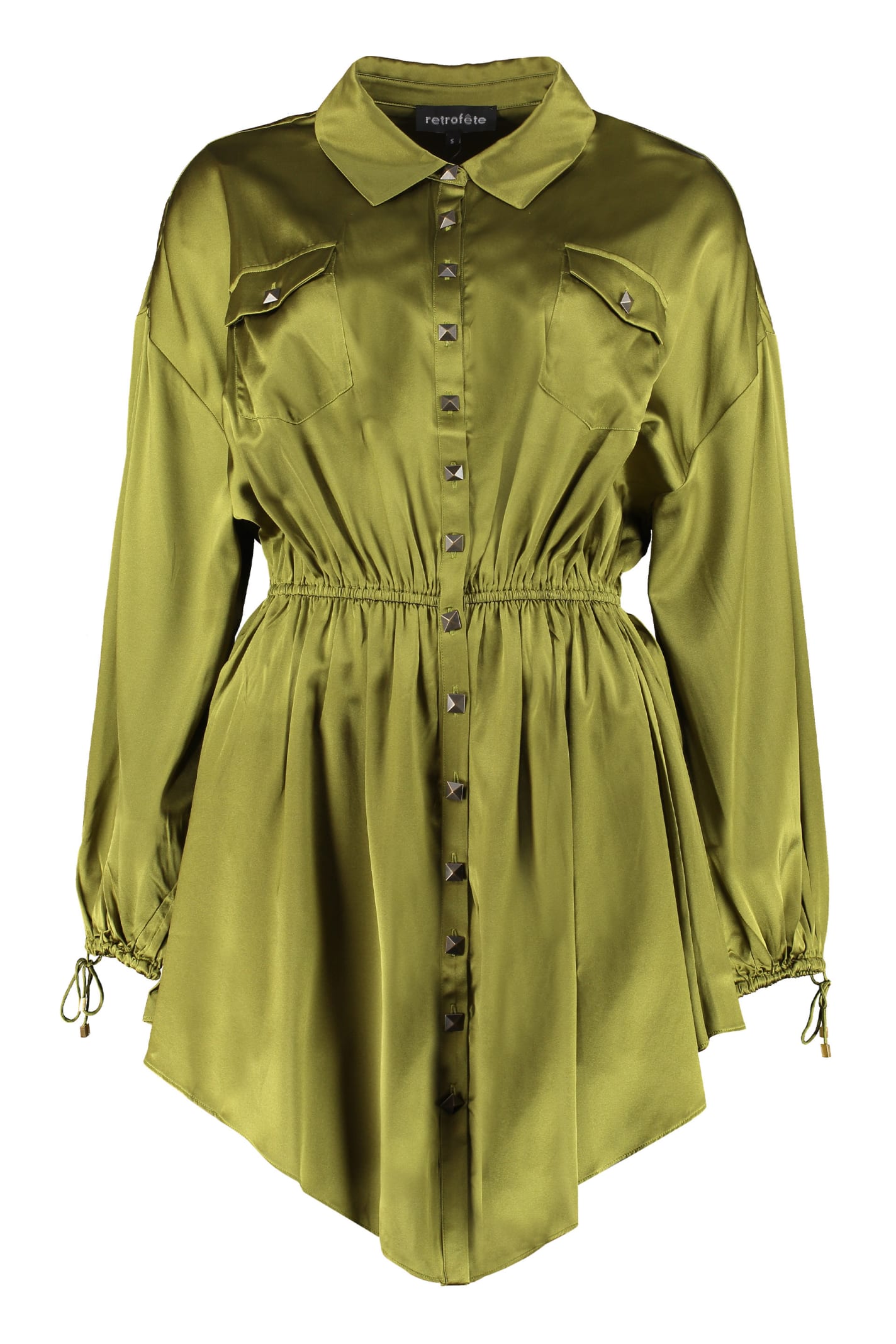 Retroféte Retrofête Silk Shirtdress In Green