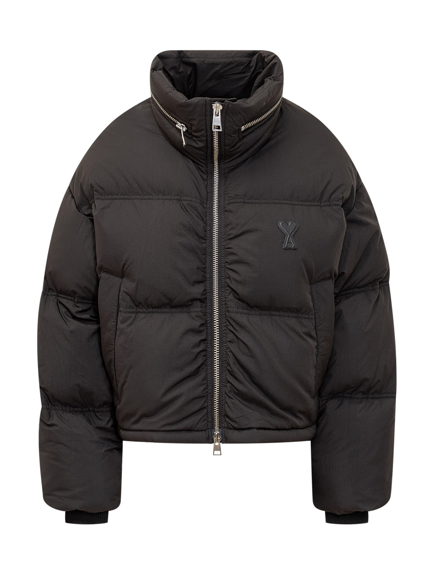 Shop Ami Alexandre Mattiussi Down Jacket With Ami Logo In Black