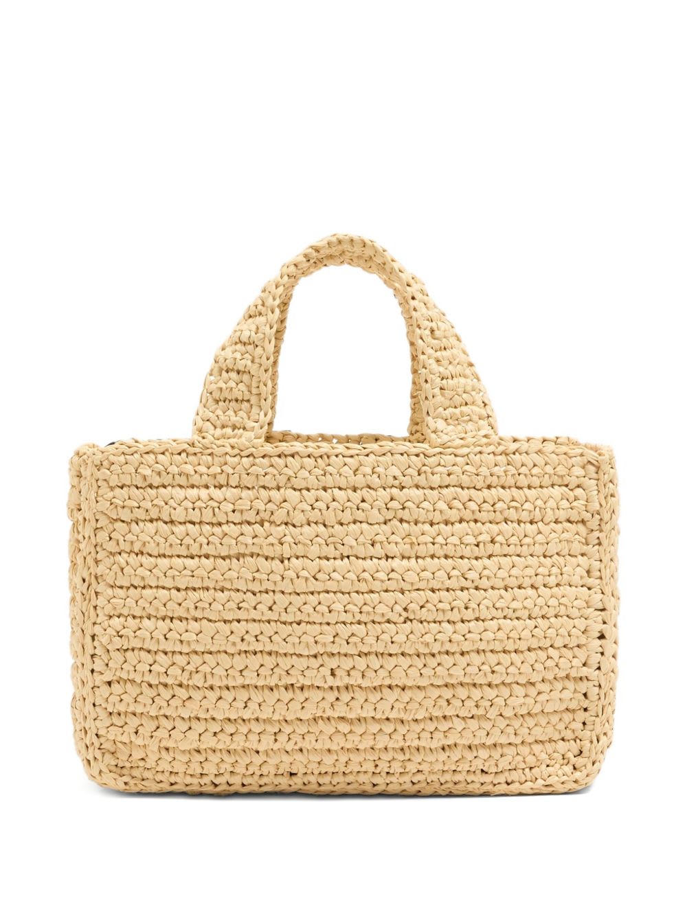 Valentino Garavani Small Tote Viva Superstar Crochet Rafia In Neutral