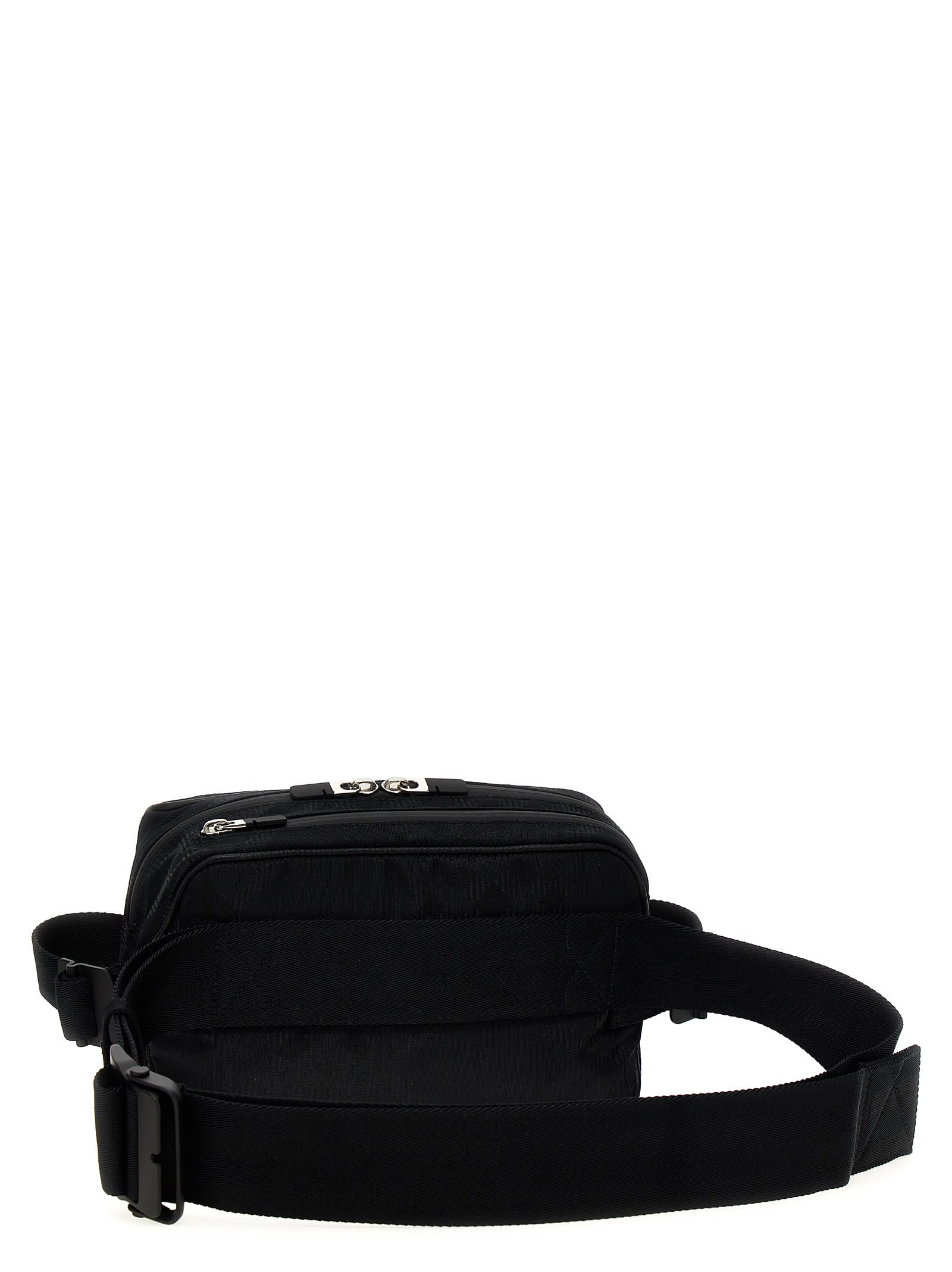 Shop Burberry Check Fanny Pack In Black