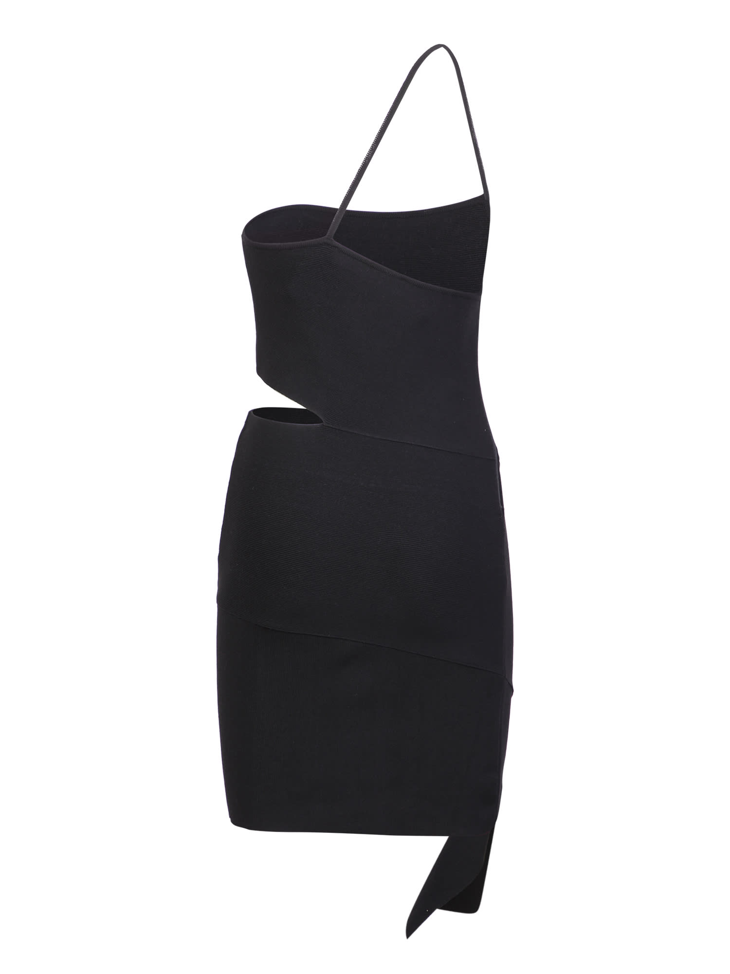 Shop Andreädamo One Shoulder Dress In Black