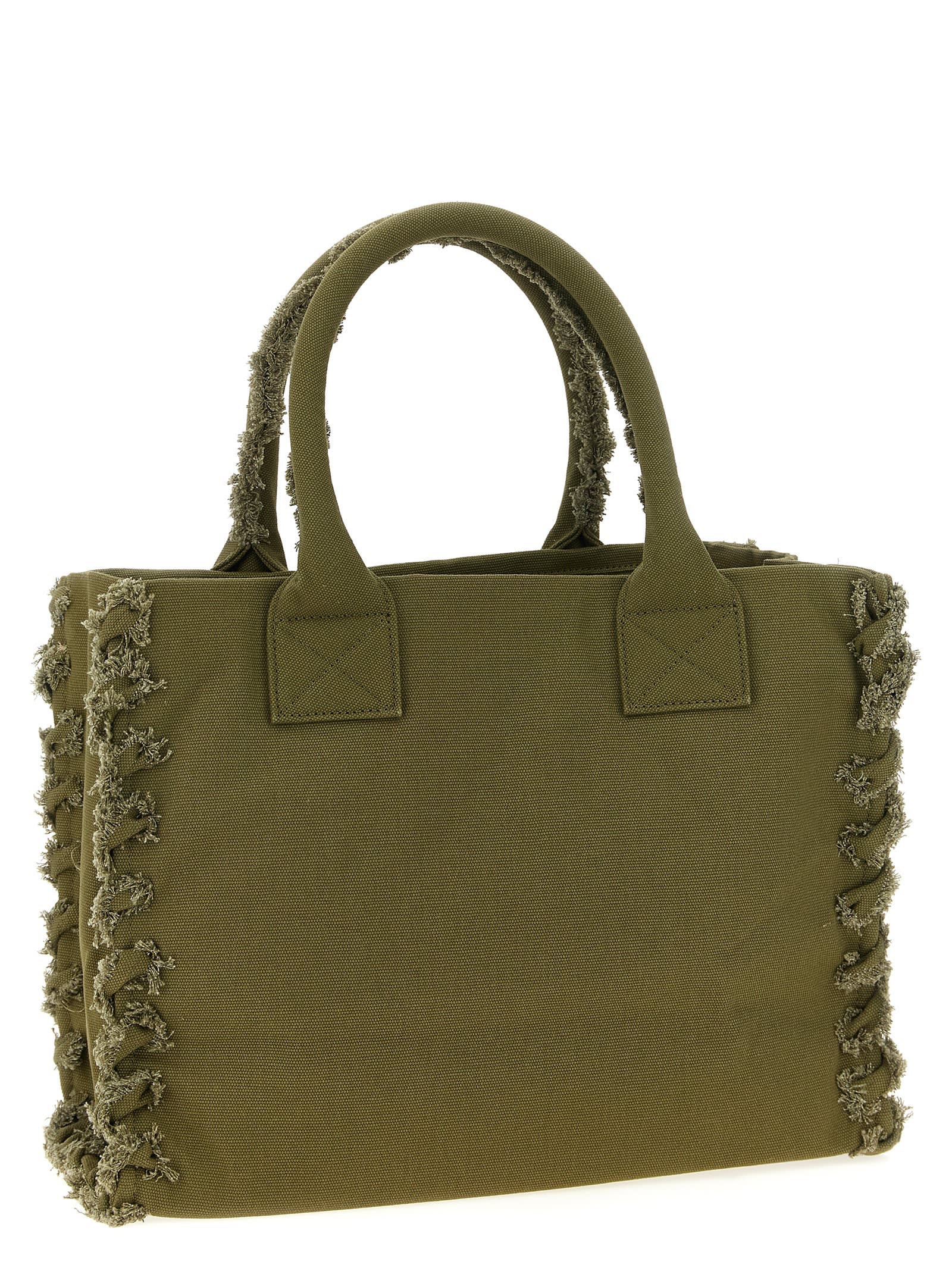 Pinko Medium Beach Shopping Bag In Green
