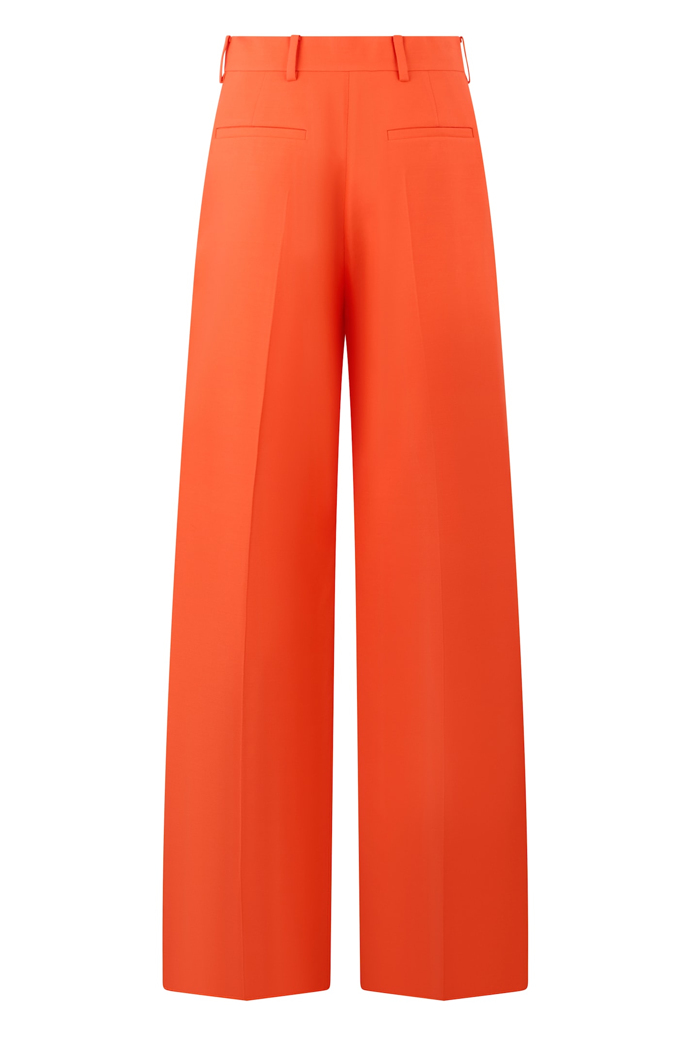 Valentino Crepe Couture Trousers In Orange