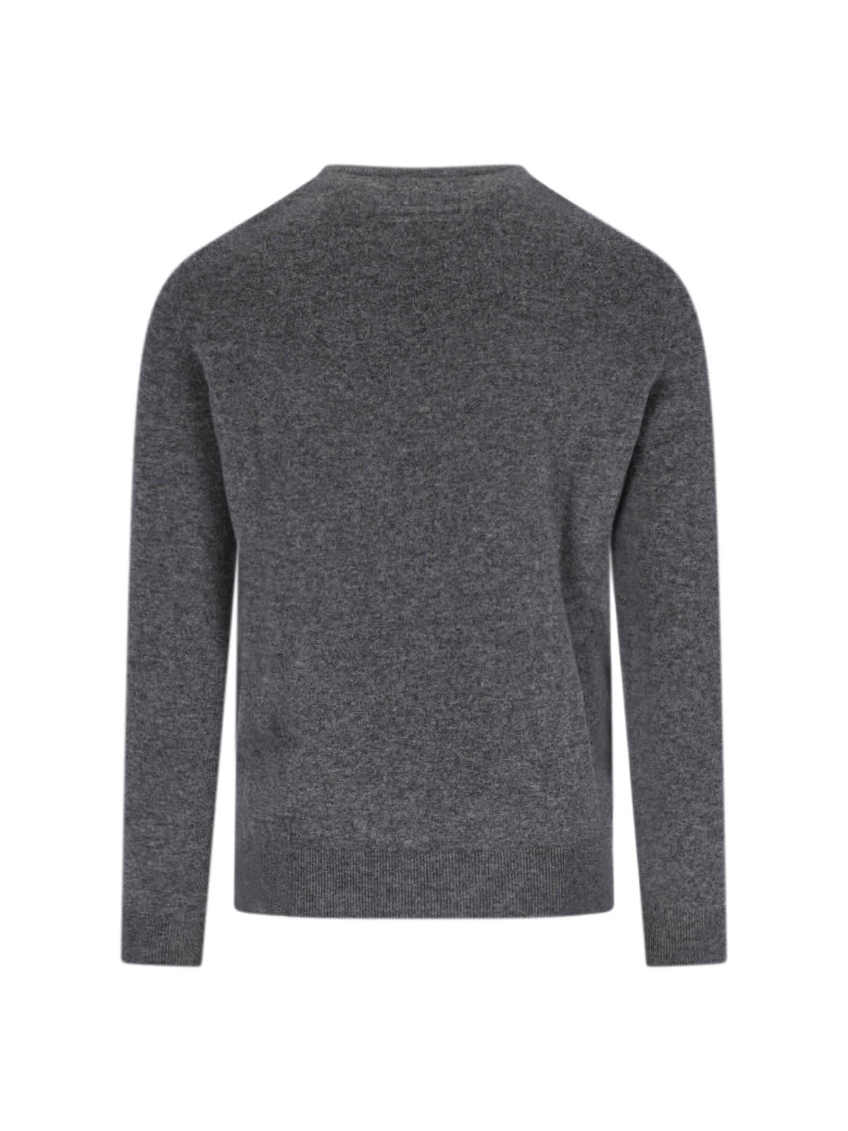 Zegna Soft Texture Long Sleeve Crew Neck Sweater In Gray