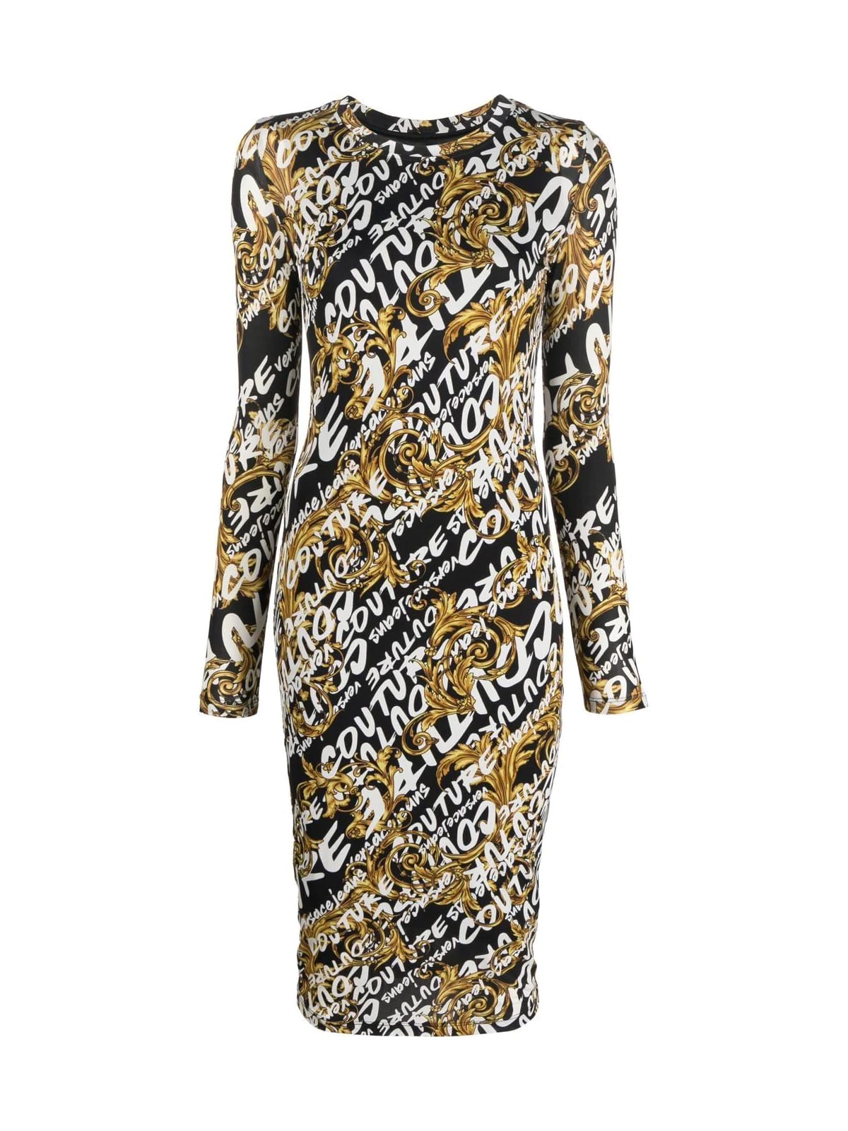Versace Jeans Couture Long Sleeve Midi Dress