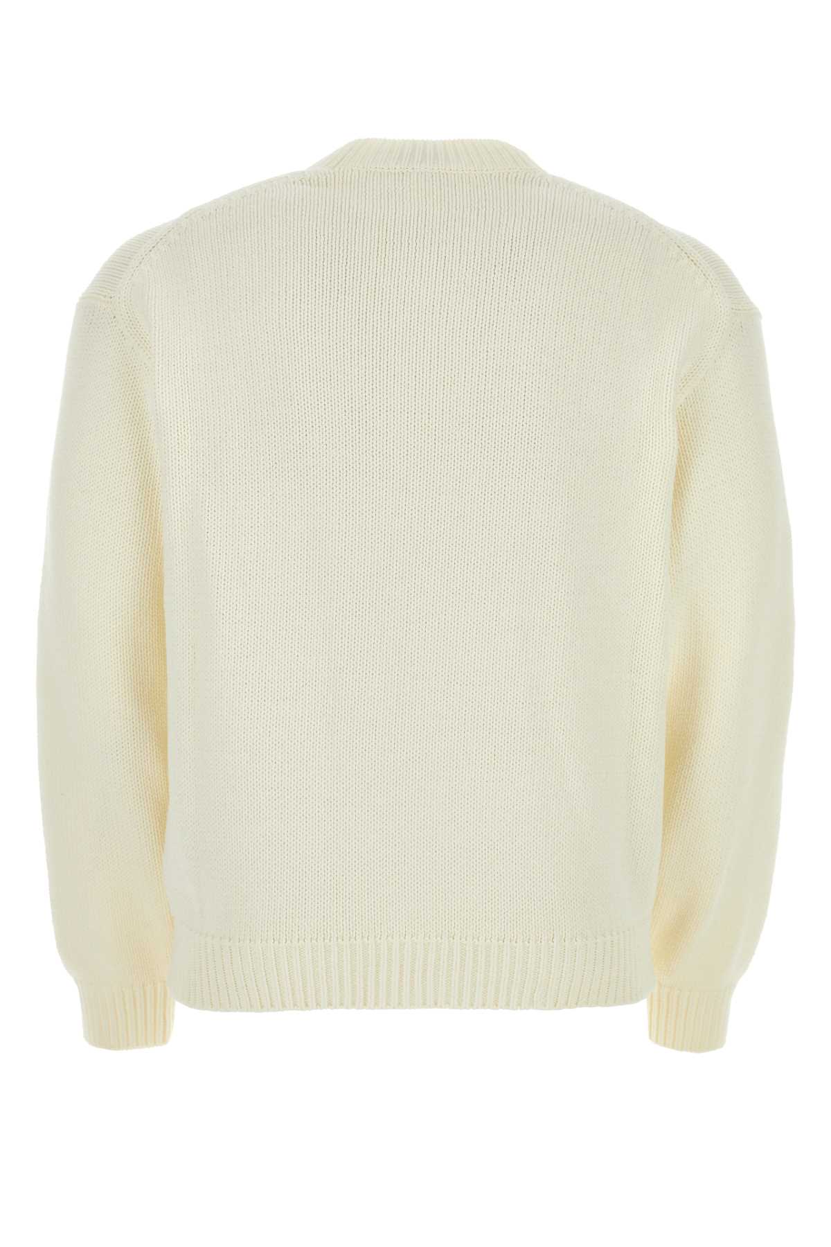 Kenzo Ivory Cotton Blend Sweater In Offwhite