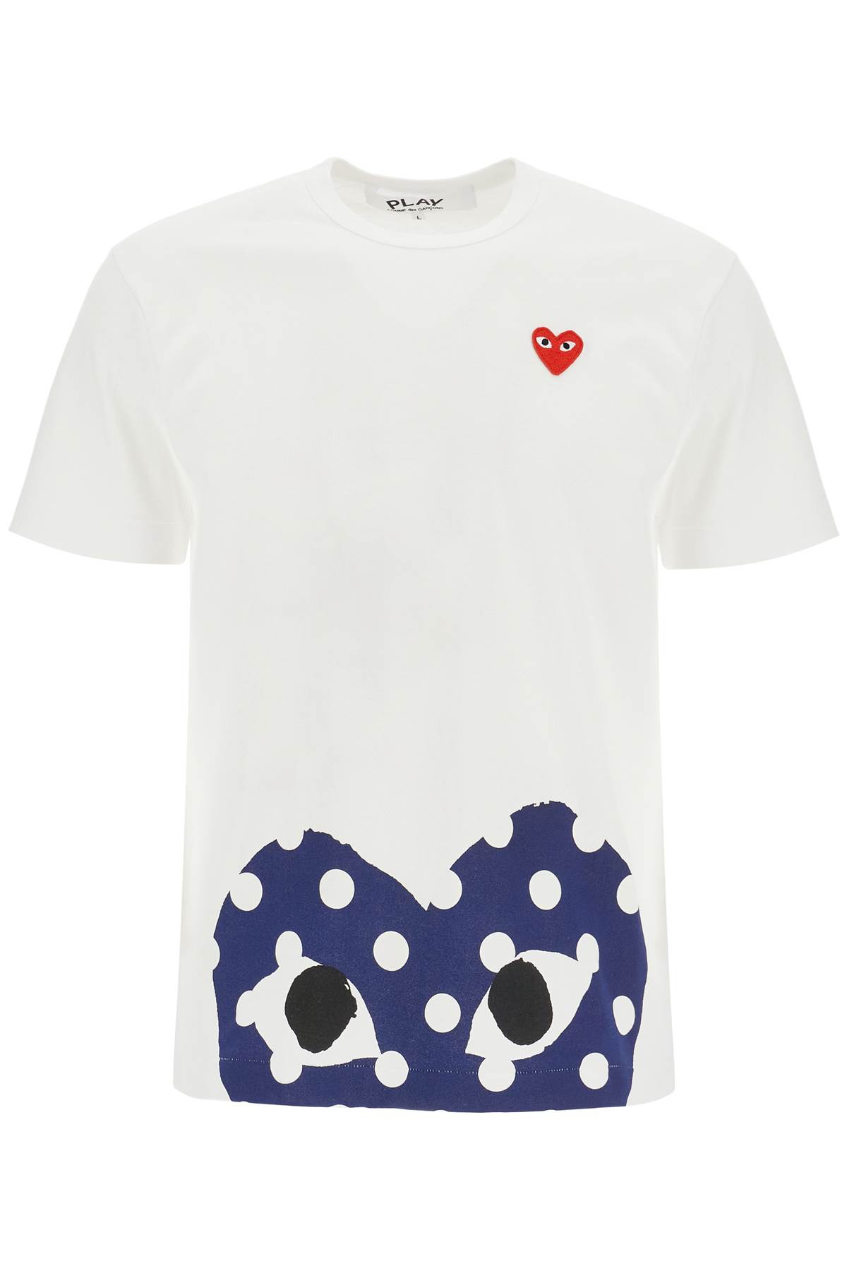 Comme des Garçons Play T-shirt In Cotone Bianco Con Cuore Rosso Unisex