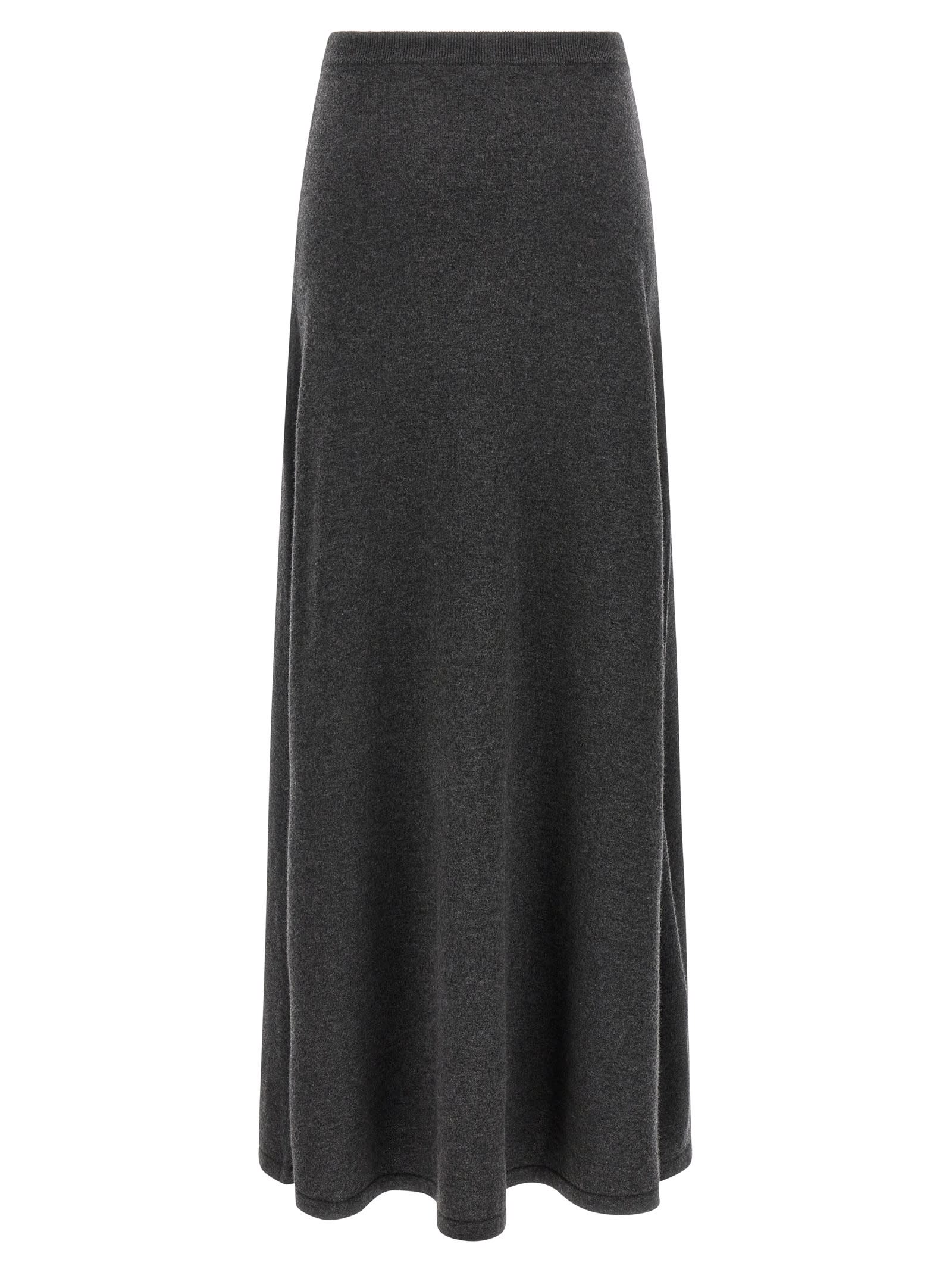 Balenciaga Maxi Wool Skirt In Black