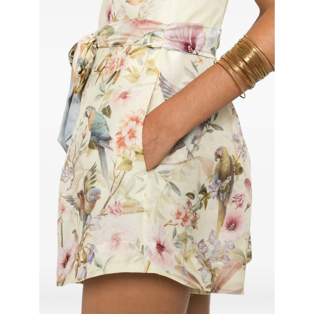 Zimmermann Rebellion Fitted Playsuit In Multi