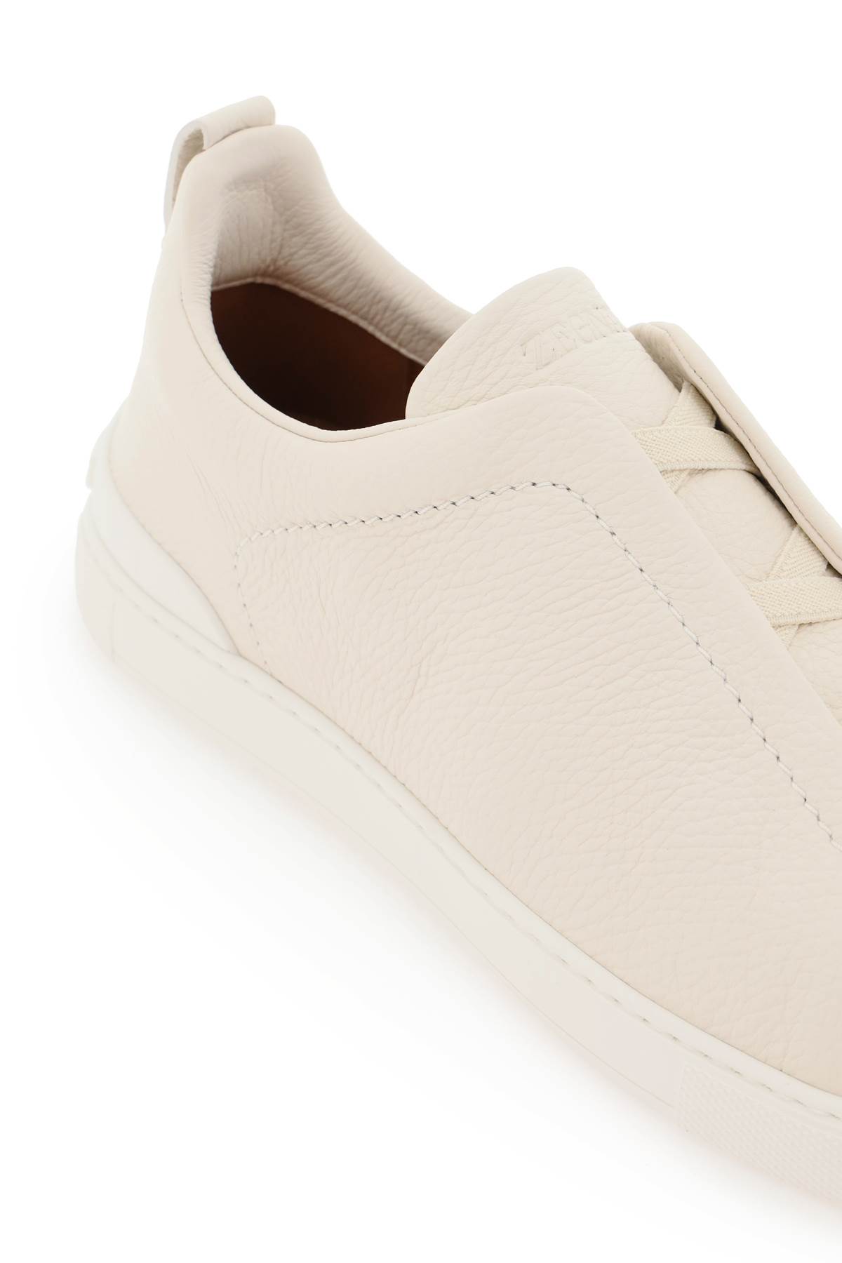 Shop Zegna Triple Stitch Slip-on Sneakers In Pan