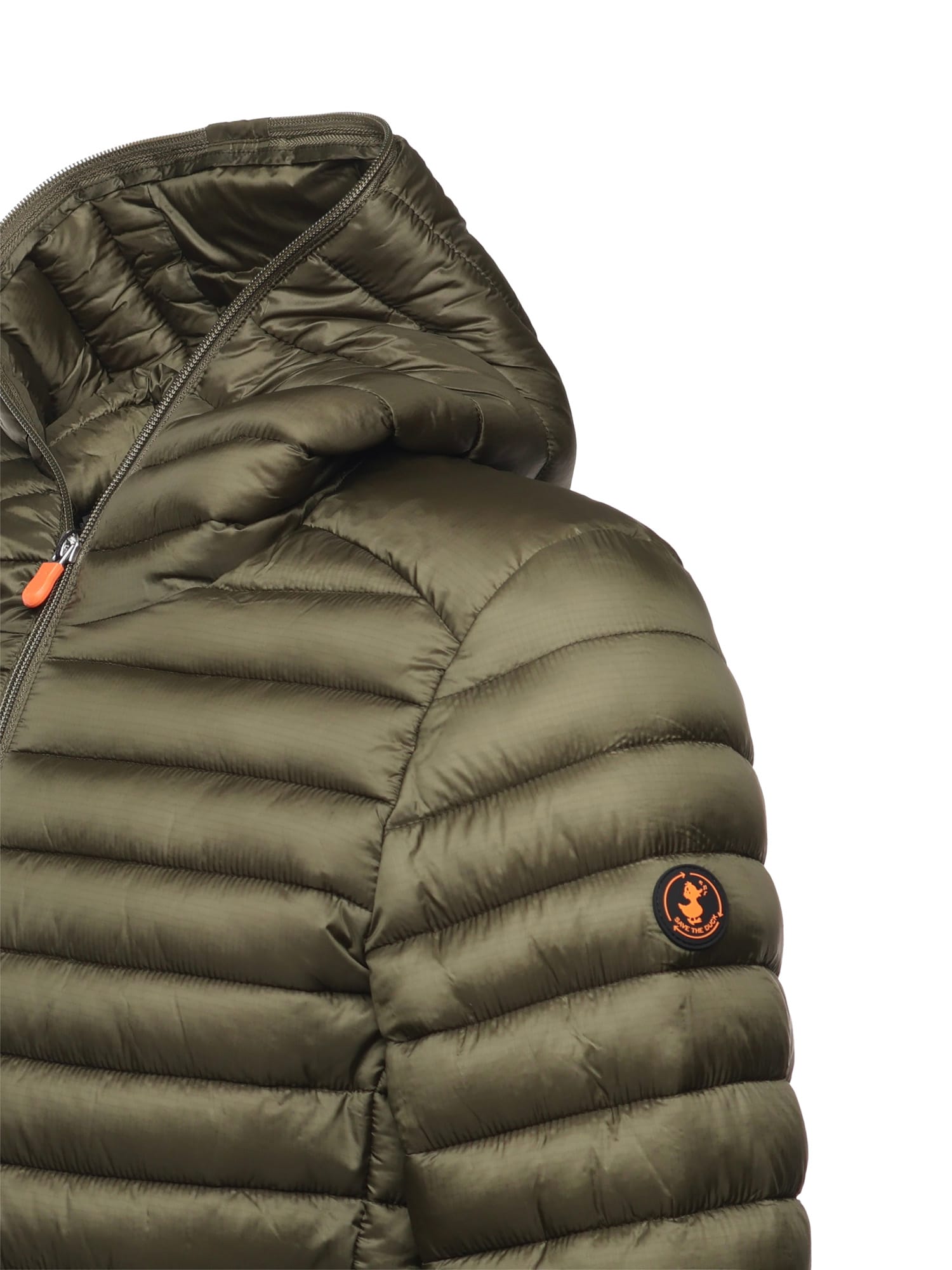 Save The Duck Lightweight Quilted Casual Jacket With Two-way Hood In Green