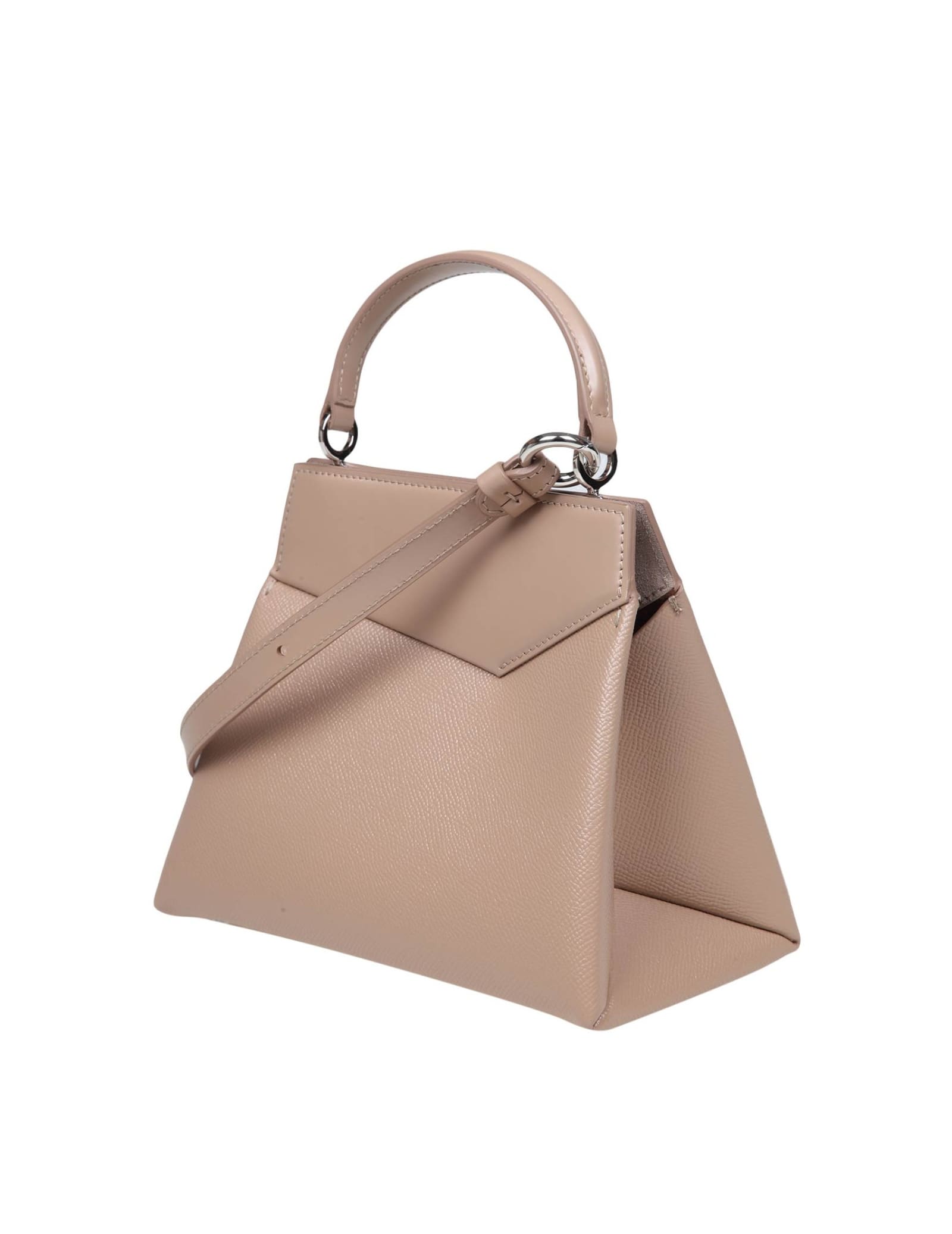 Shop Maison Margiela Small Snatched Handbag In Beige Leather