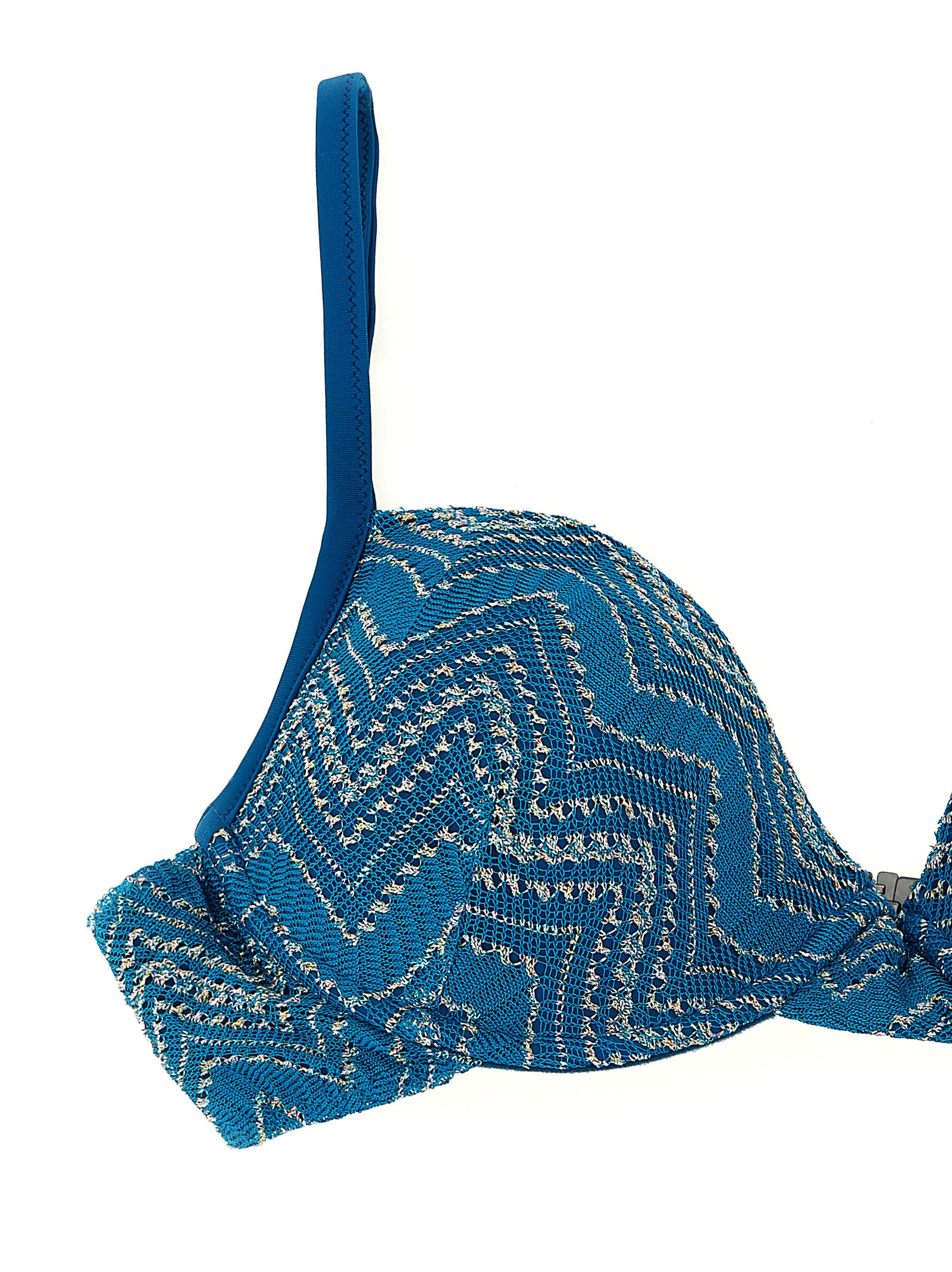 Missoni Zig Zag Lamé Bikini In Blue