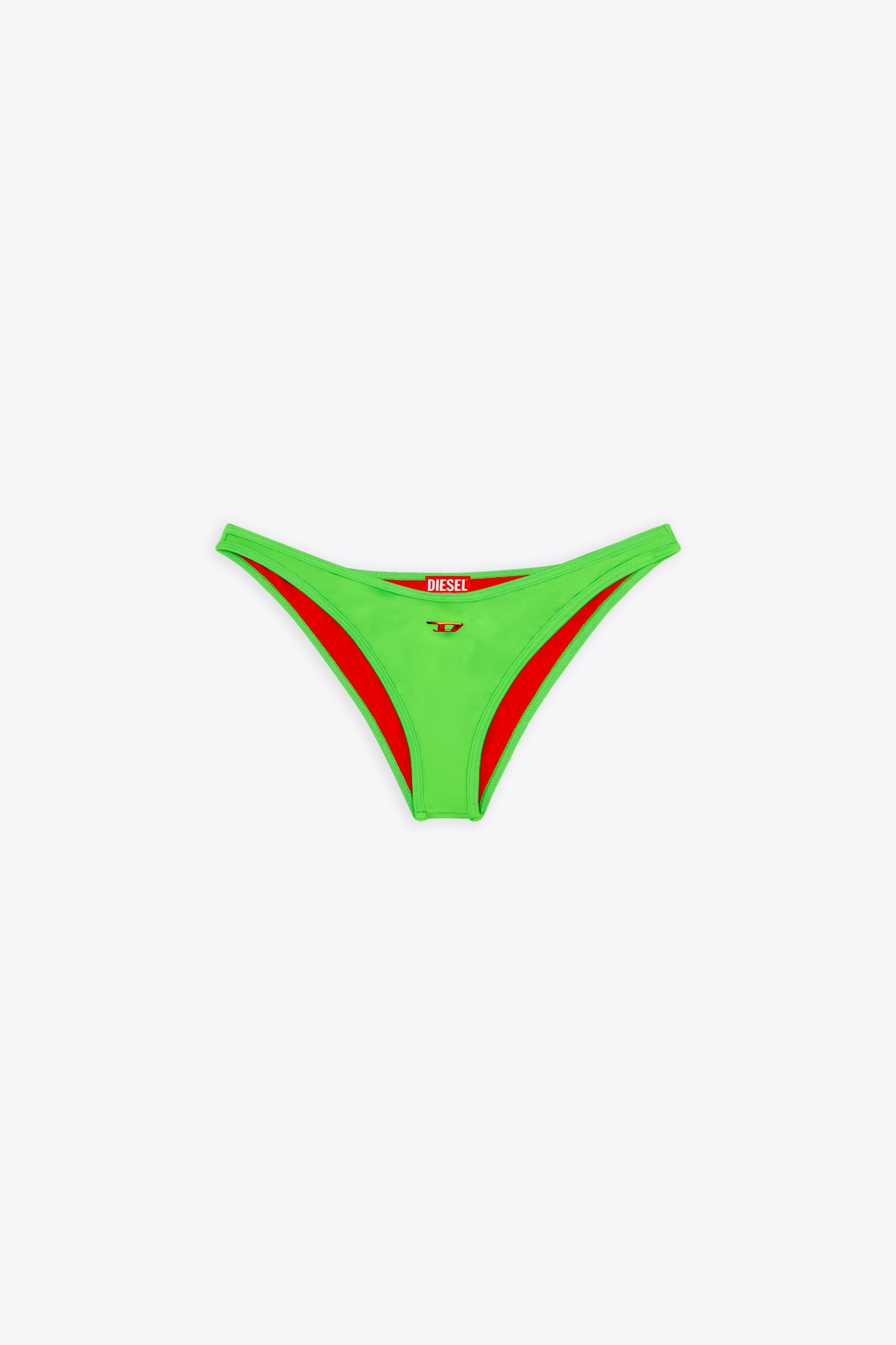 Bfpn-punchy-x Neon green lycra swim panties with Oval D logo - Bfpn Punchy X