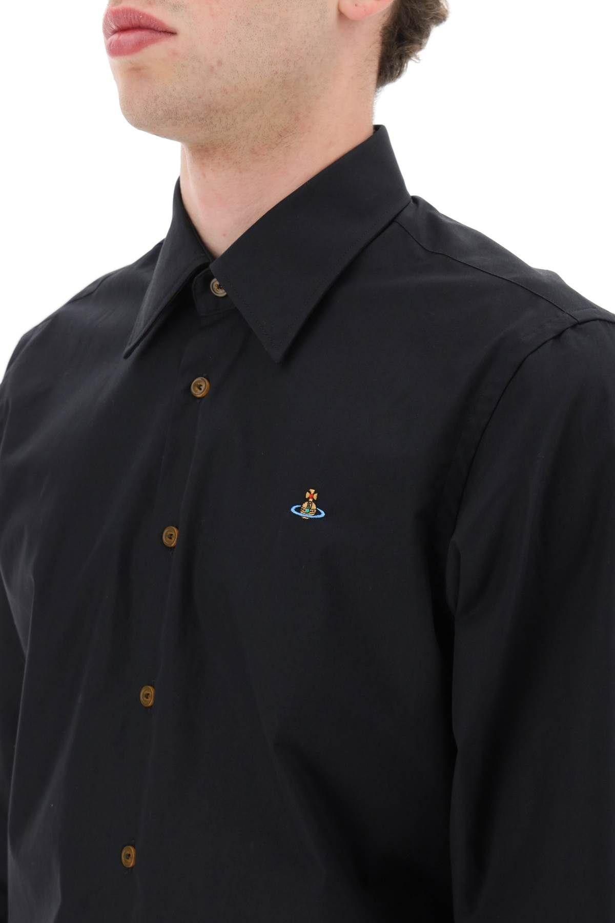 Poplin Shirt With Orb Embroidery