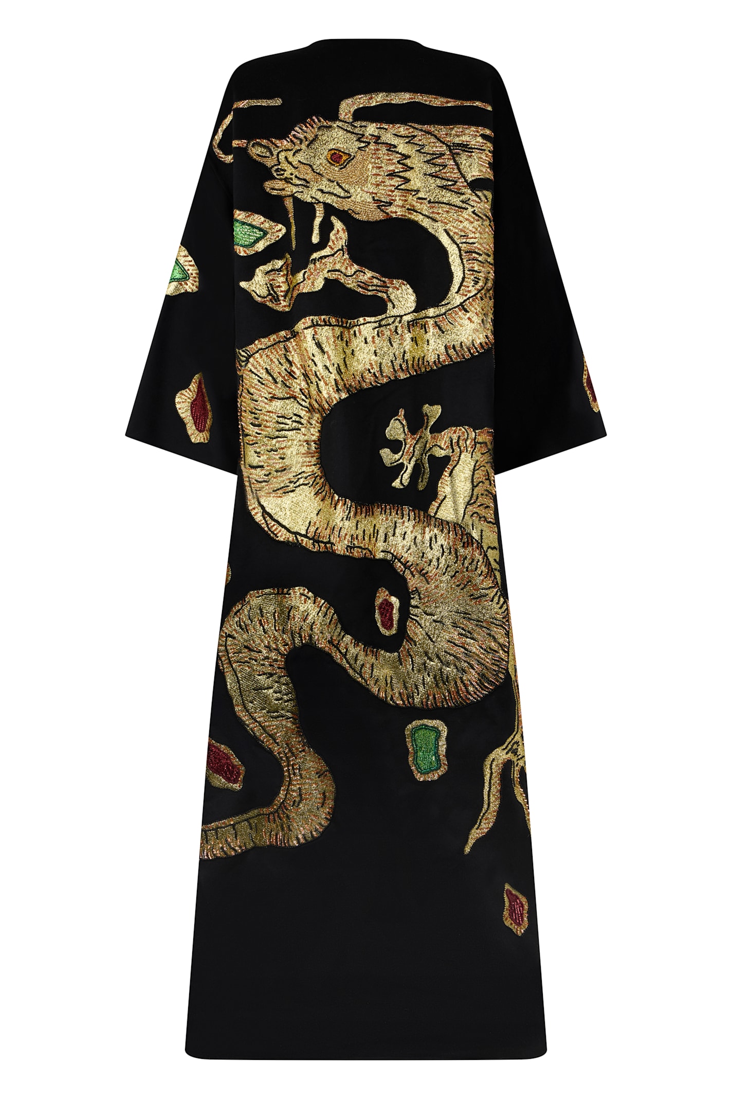 Valentino Kimono-style Coat With Sleeves In Black