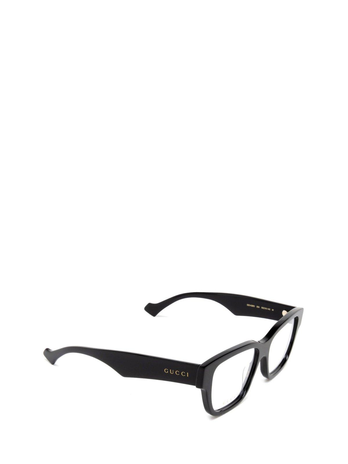 Shop Gucci Rectangle Frame Glasses In 004 Black Black Transpare