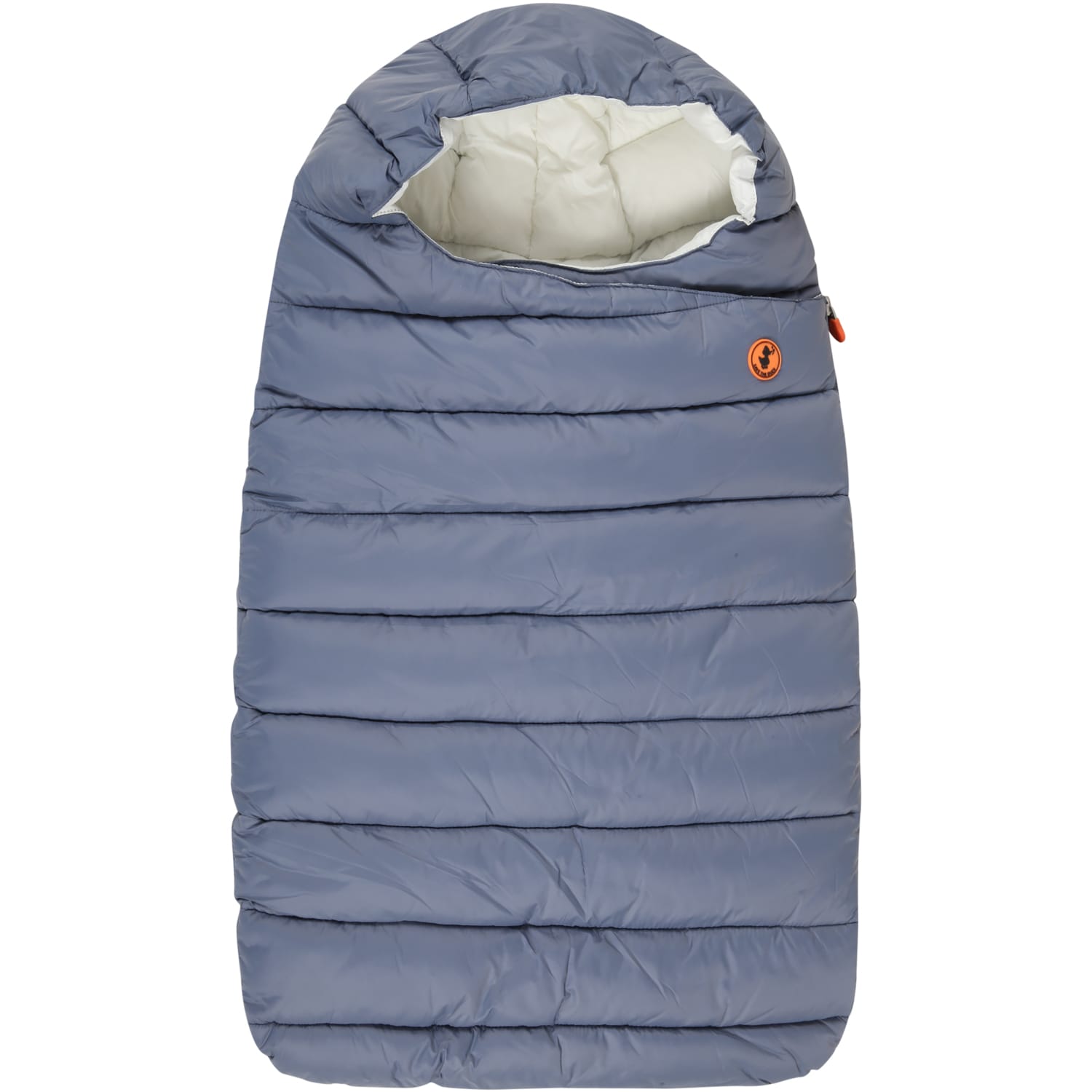 Save the Duck Blue Sleeping-bag For Baby Boy With Orange Logo