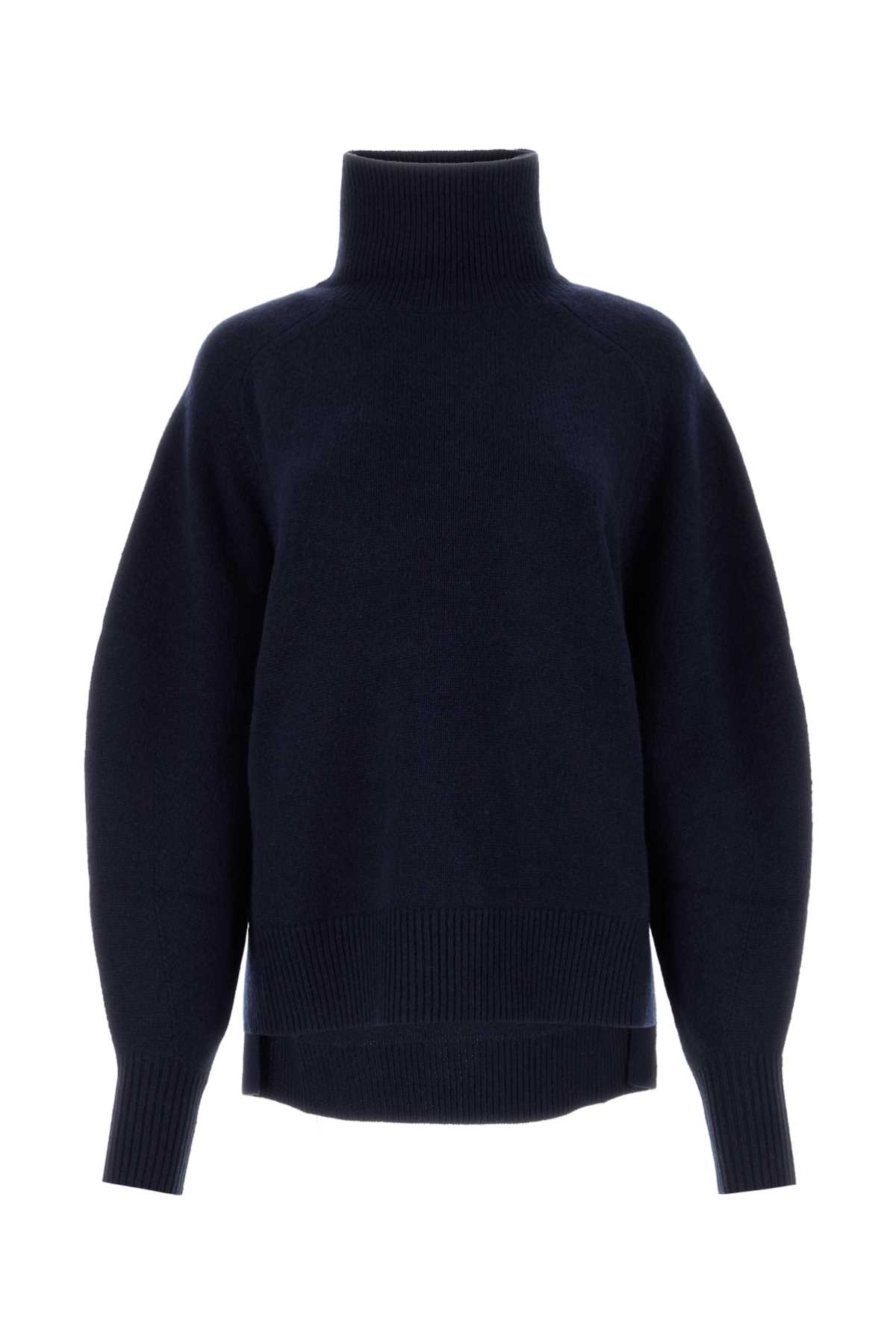 Midnight Blue Wool Blend Linelli Oversize Sweater
