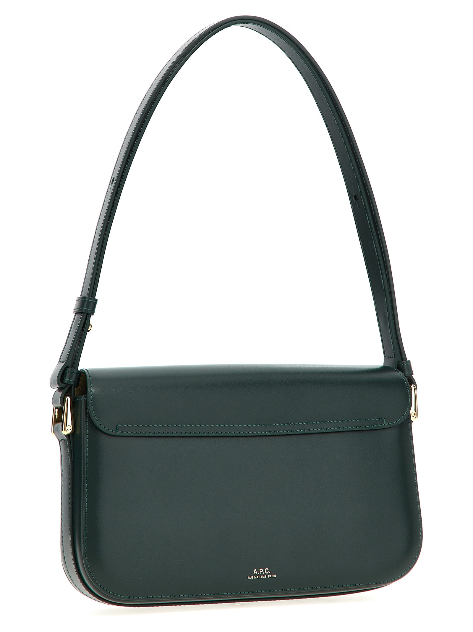 Shop Apc Grace Baguette Shoulder Bag In Green