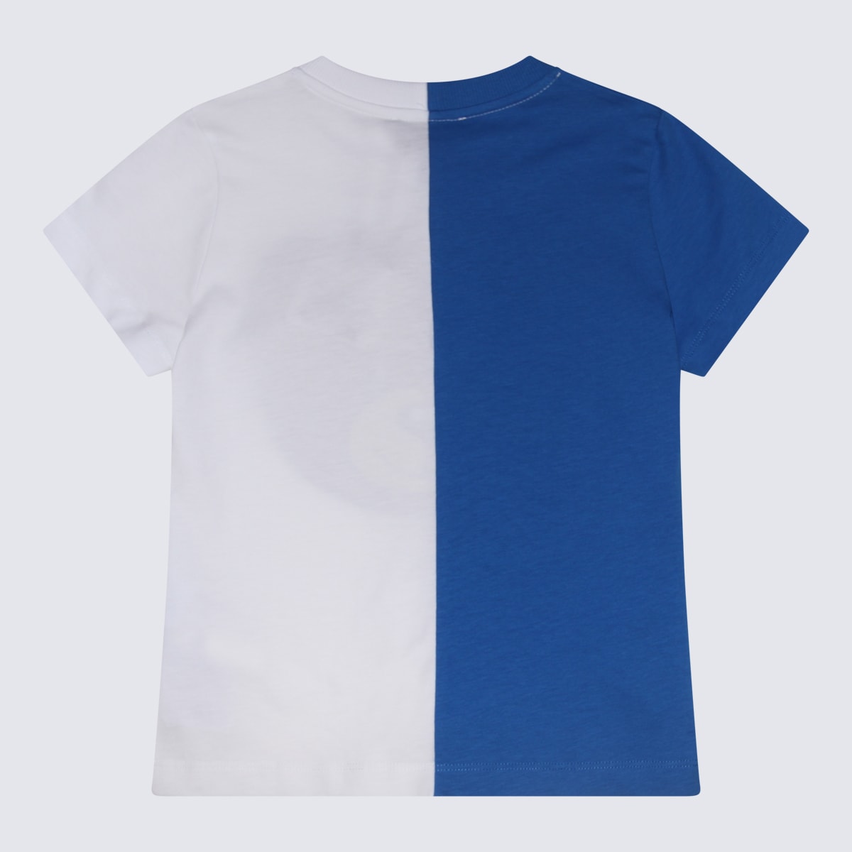 Shop Moschino White And Blue Multicolour Cotton T-shirt In Victoria Blue