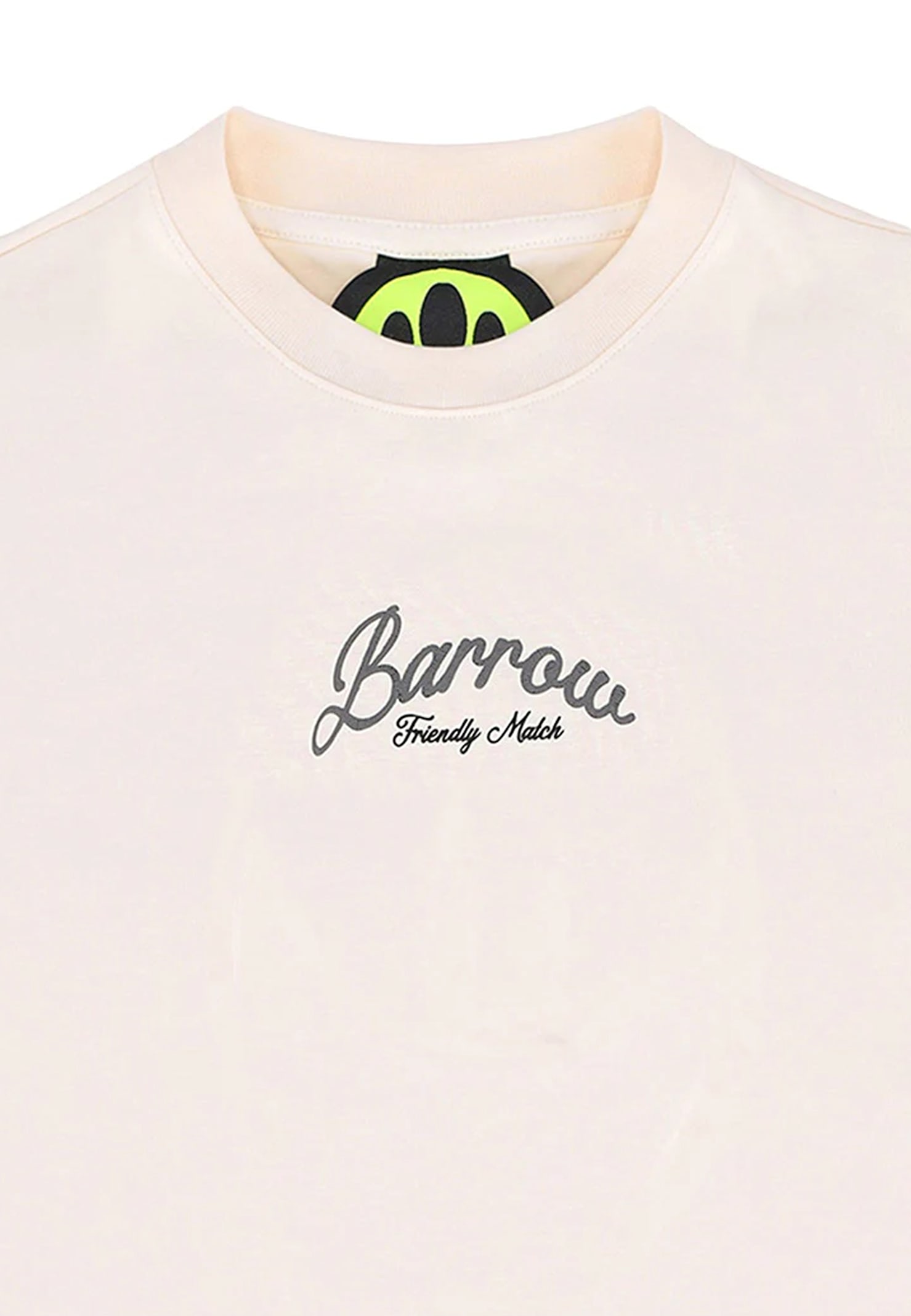 Barrow Ivory T-shirt For Kids With Black Logo In White