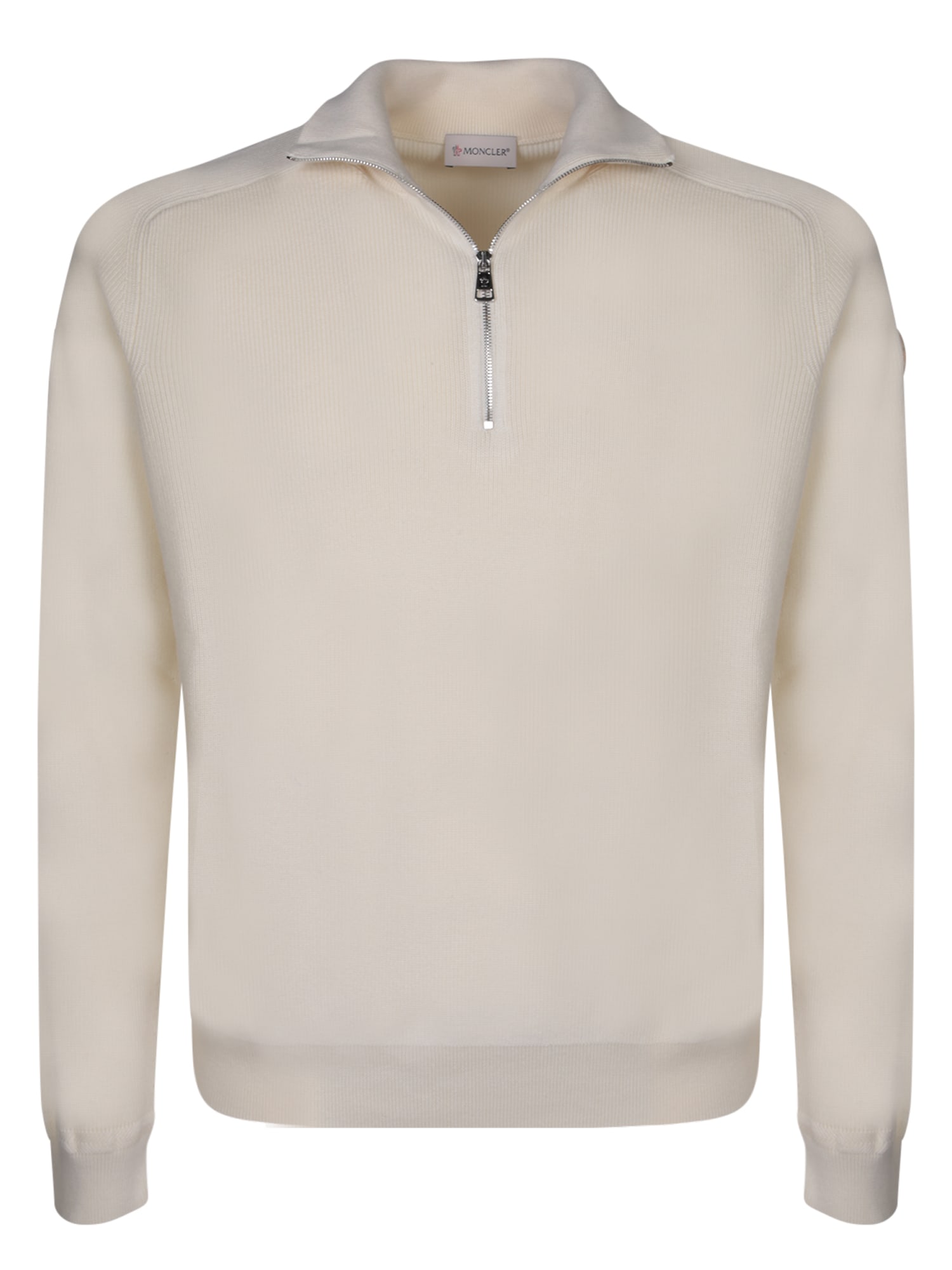 Mid-zip White Pullover