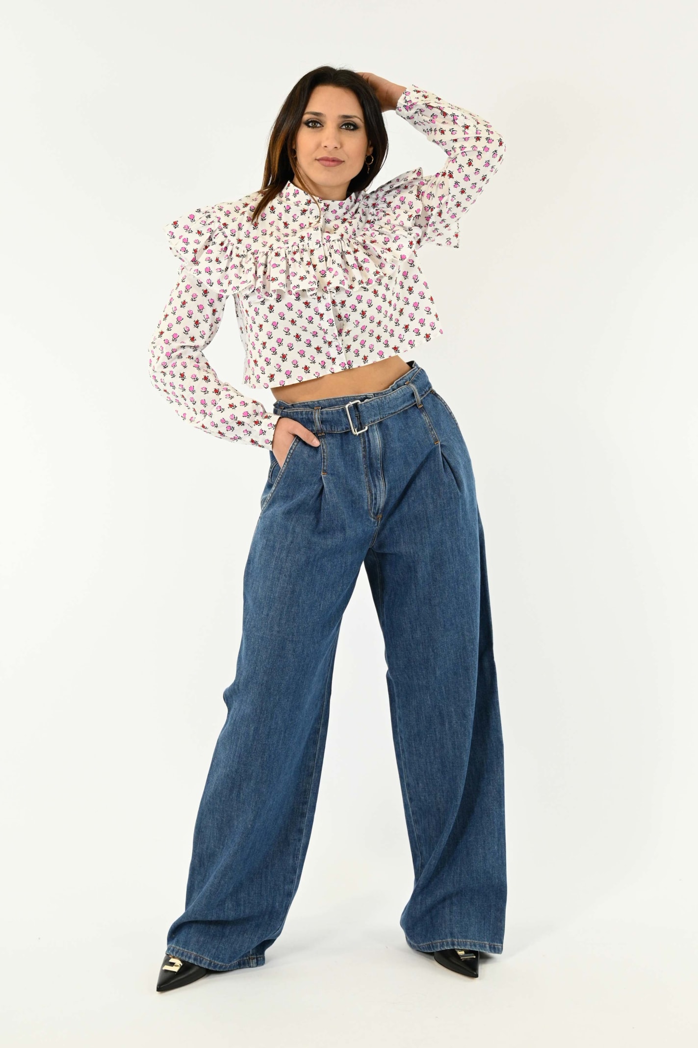 Philosophy Di Lorenzo Serafini Oversized Denim Trousers In Blue