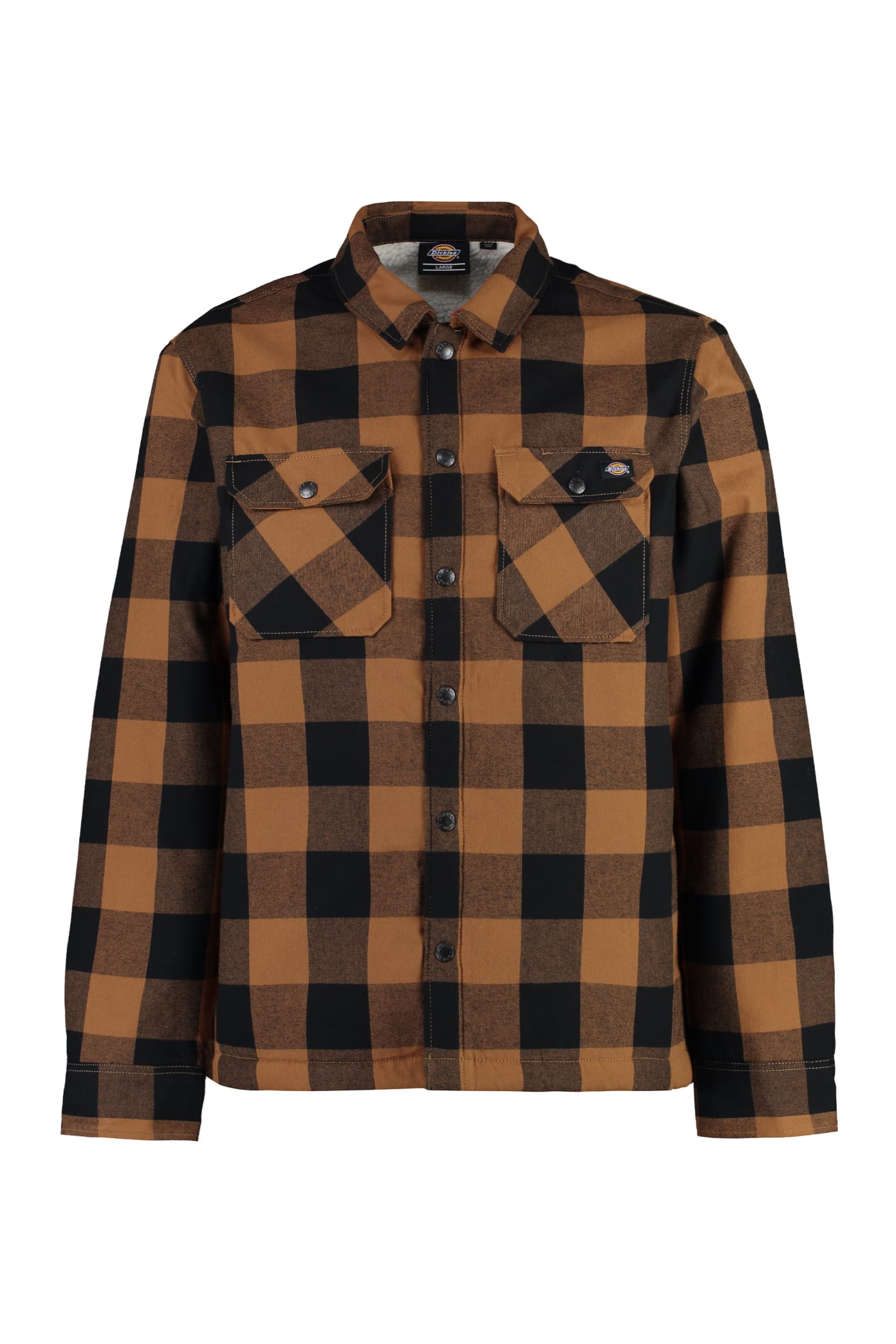 Shop Dickies Sacramento Checked Overshirt In Beige