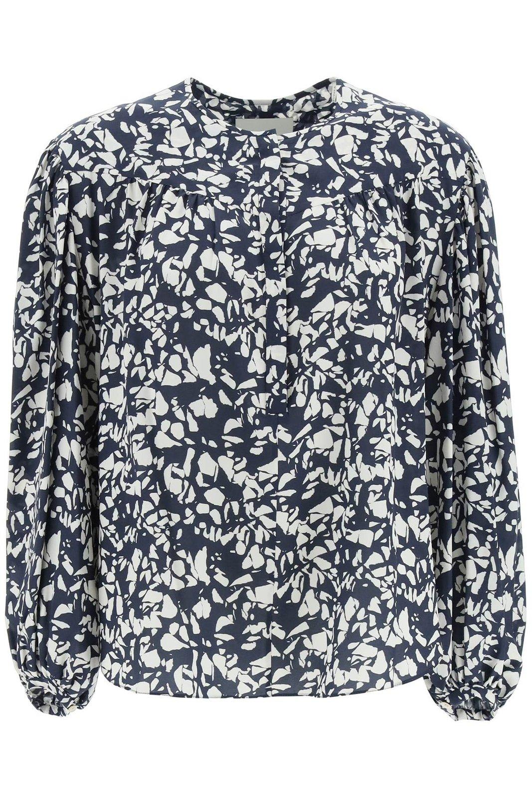 ISABEL MARANT ALLOVER PRINTED LONG-SLEEVED BLOUSE