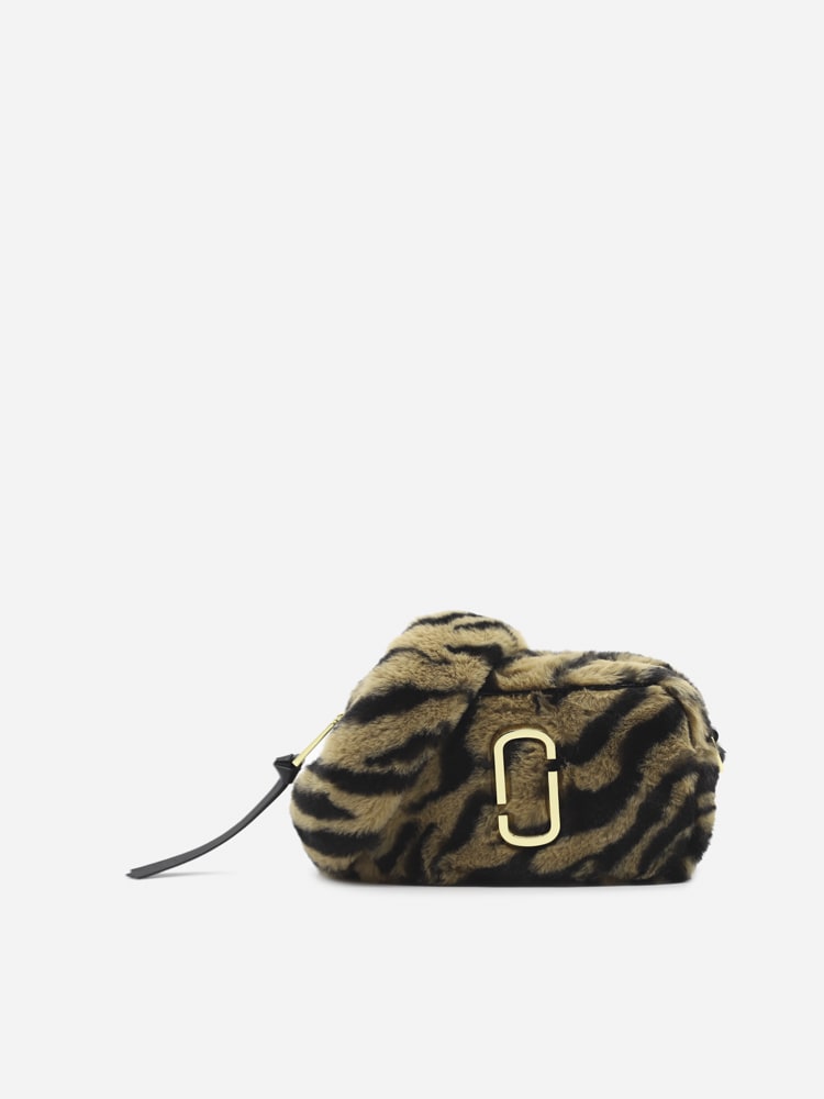Marc Jacobs The Snapshot Tiger Stripe Plush Bag In Faux Fur
