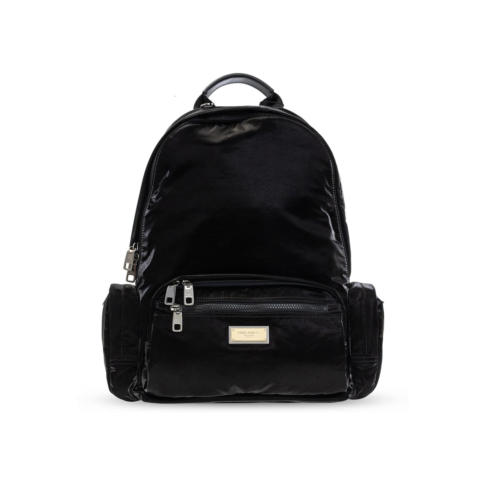 Dolce & Gabbana Embossed Logo Backpack In Black