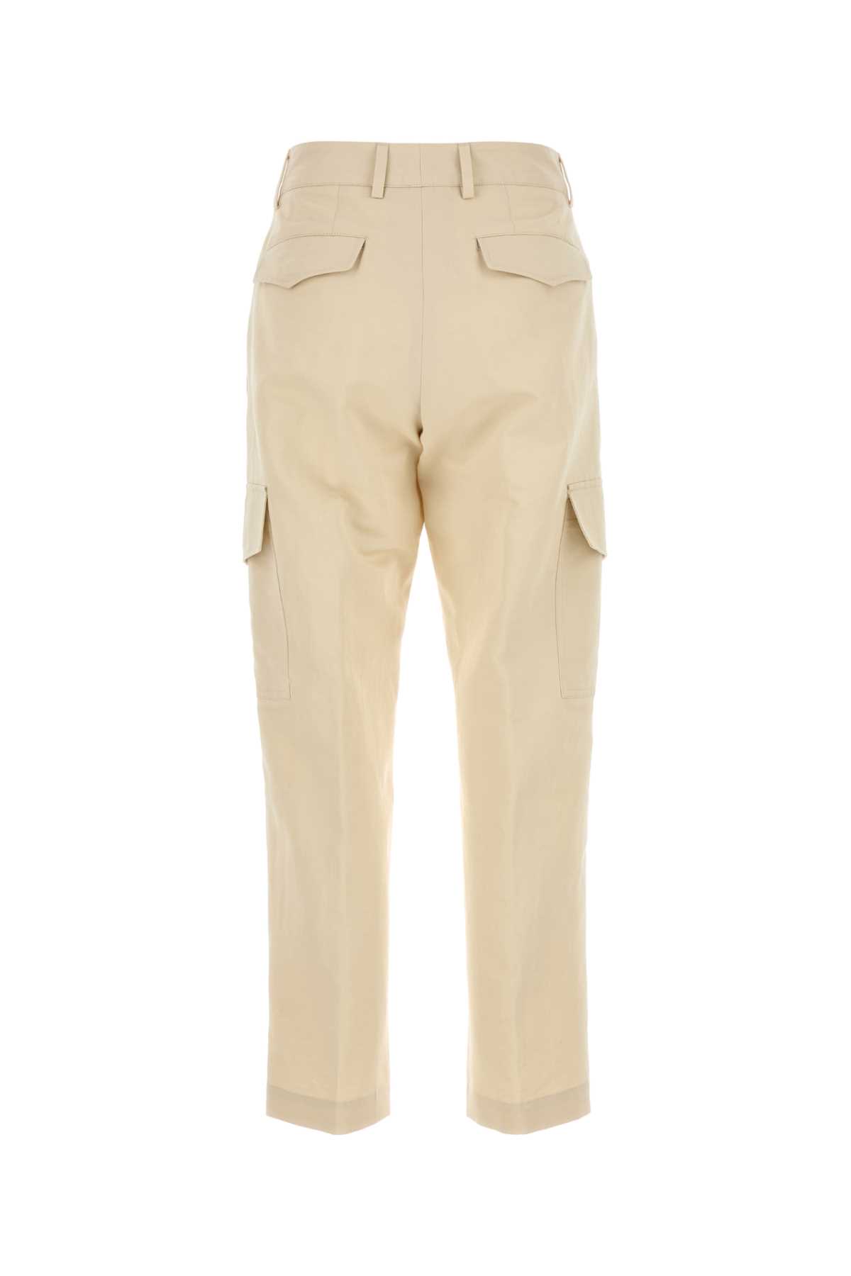 PT TORINO CREAM COTTON BLEND CARGO PANT