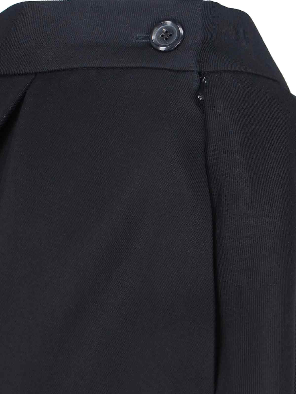 Moschino High Waist Polka Dot Skirt With Ruffled Hem In Black