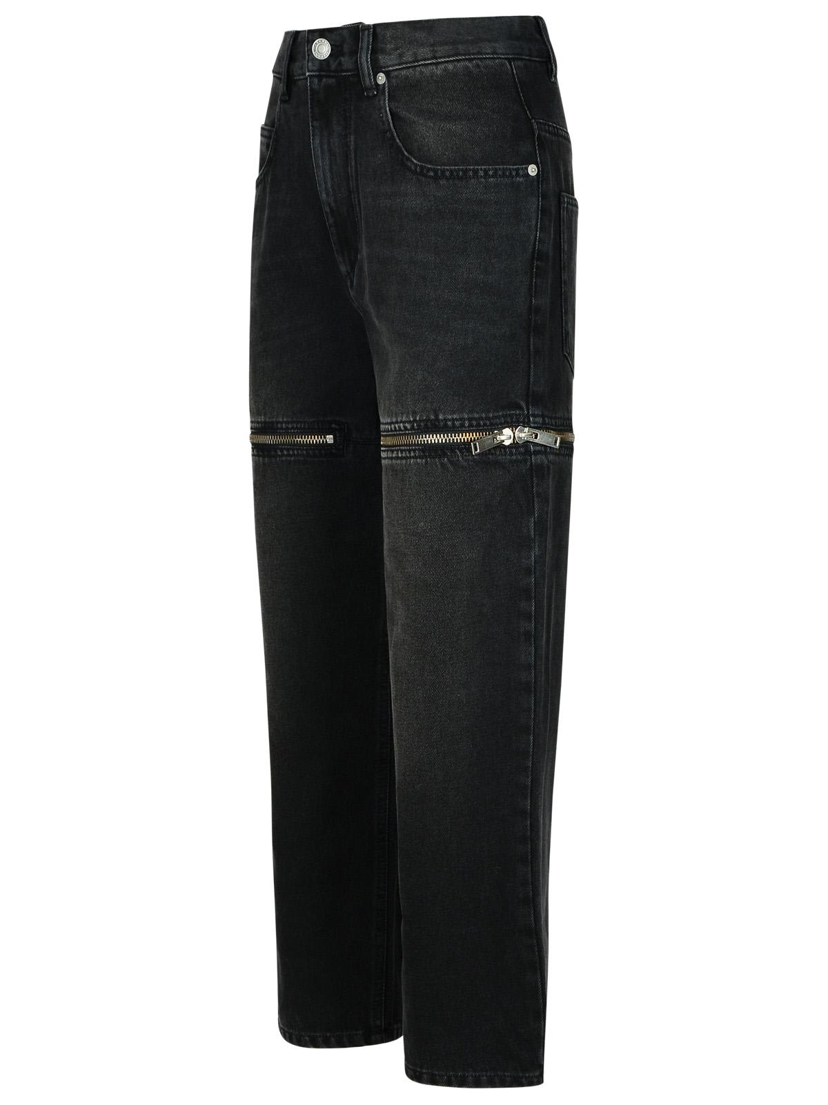 Shop Marant Etoile Salia Black Cotton Jeans In Faded Black