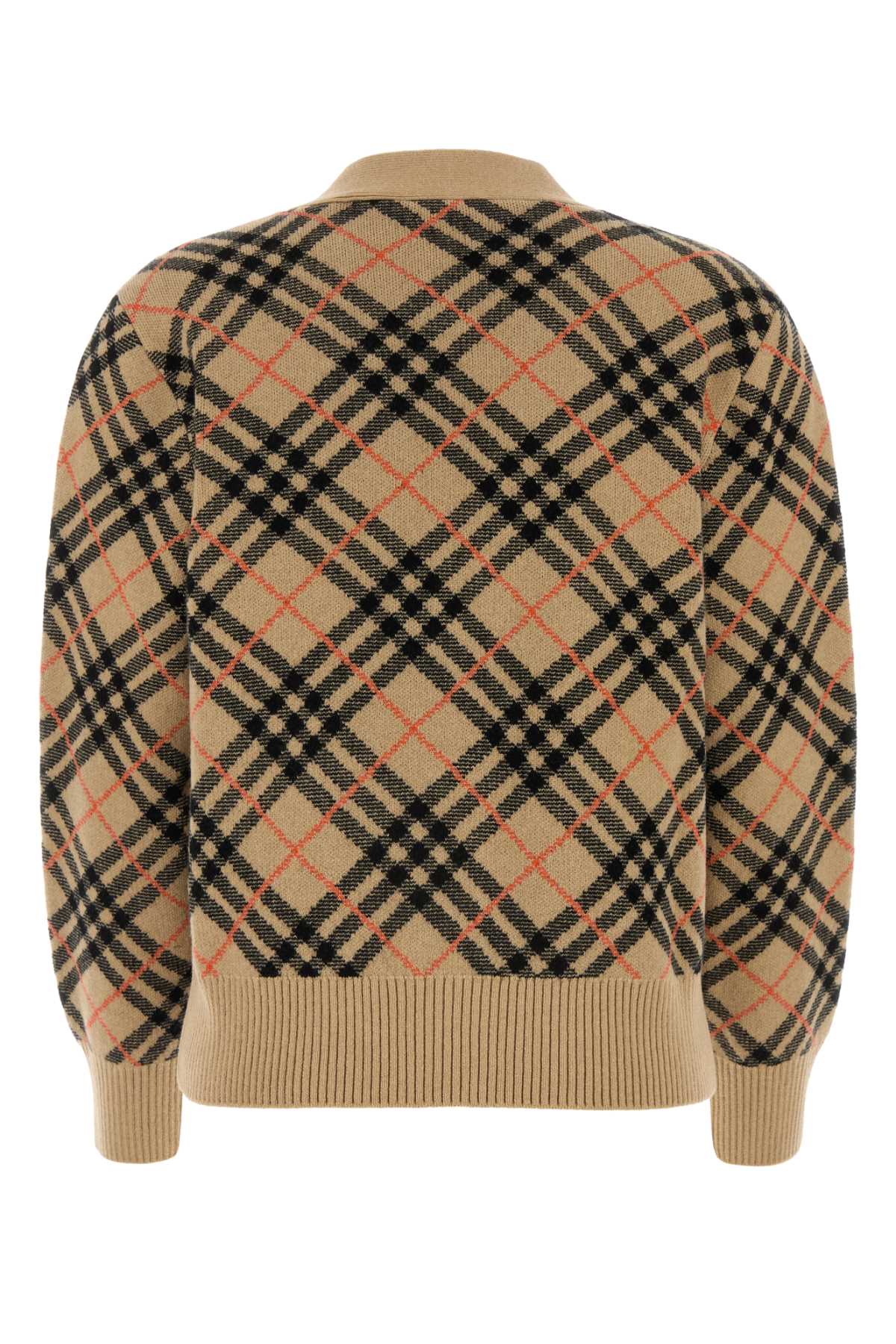 Shop Burberry Embroidered Cashmere Cardigan In Sandipcheck