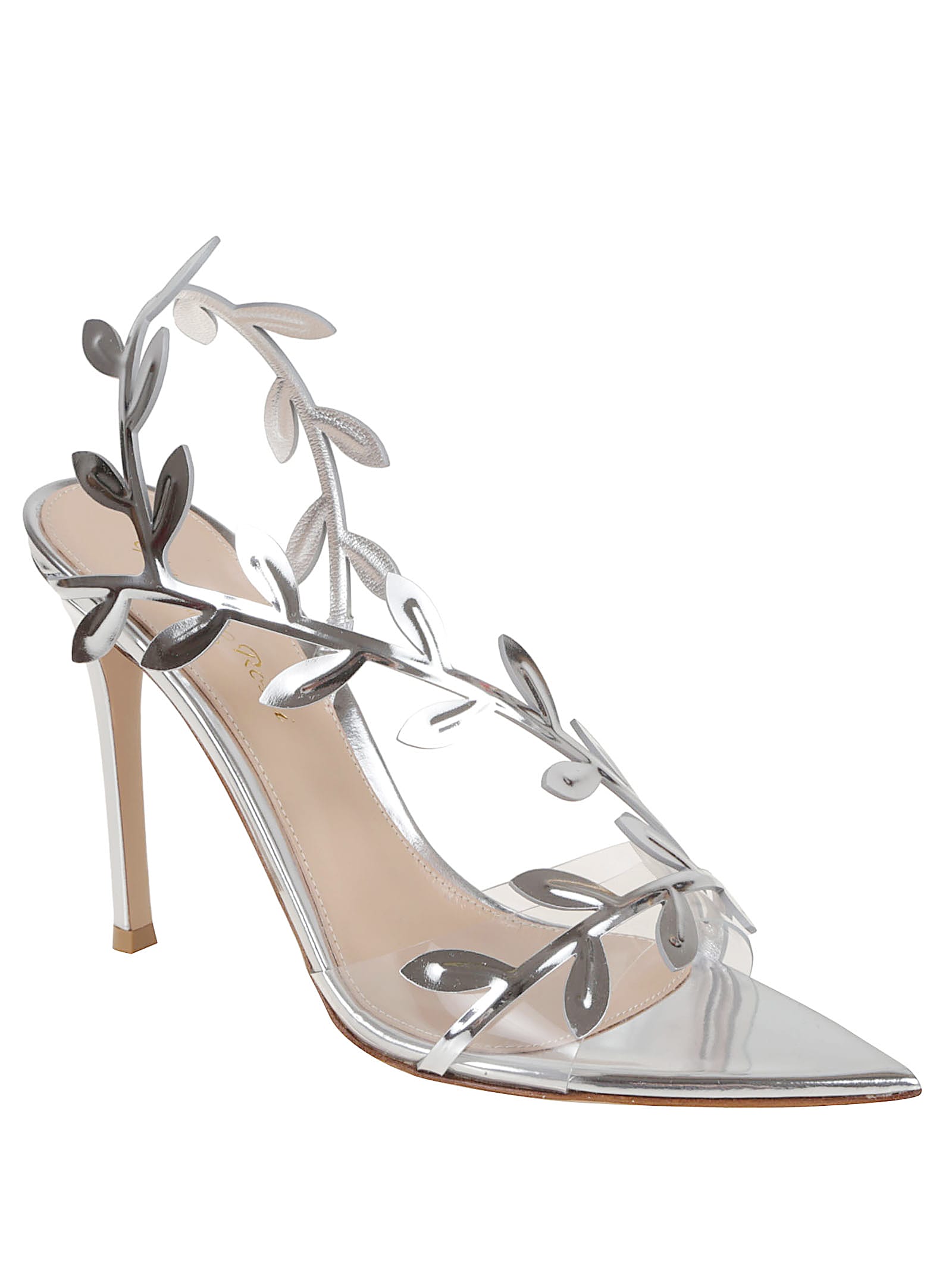 Shop Gianvito Rossi Flavia Glass+metal In Trar Trasp Silver