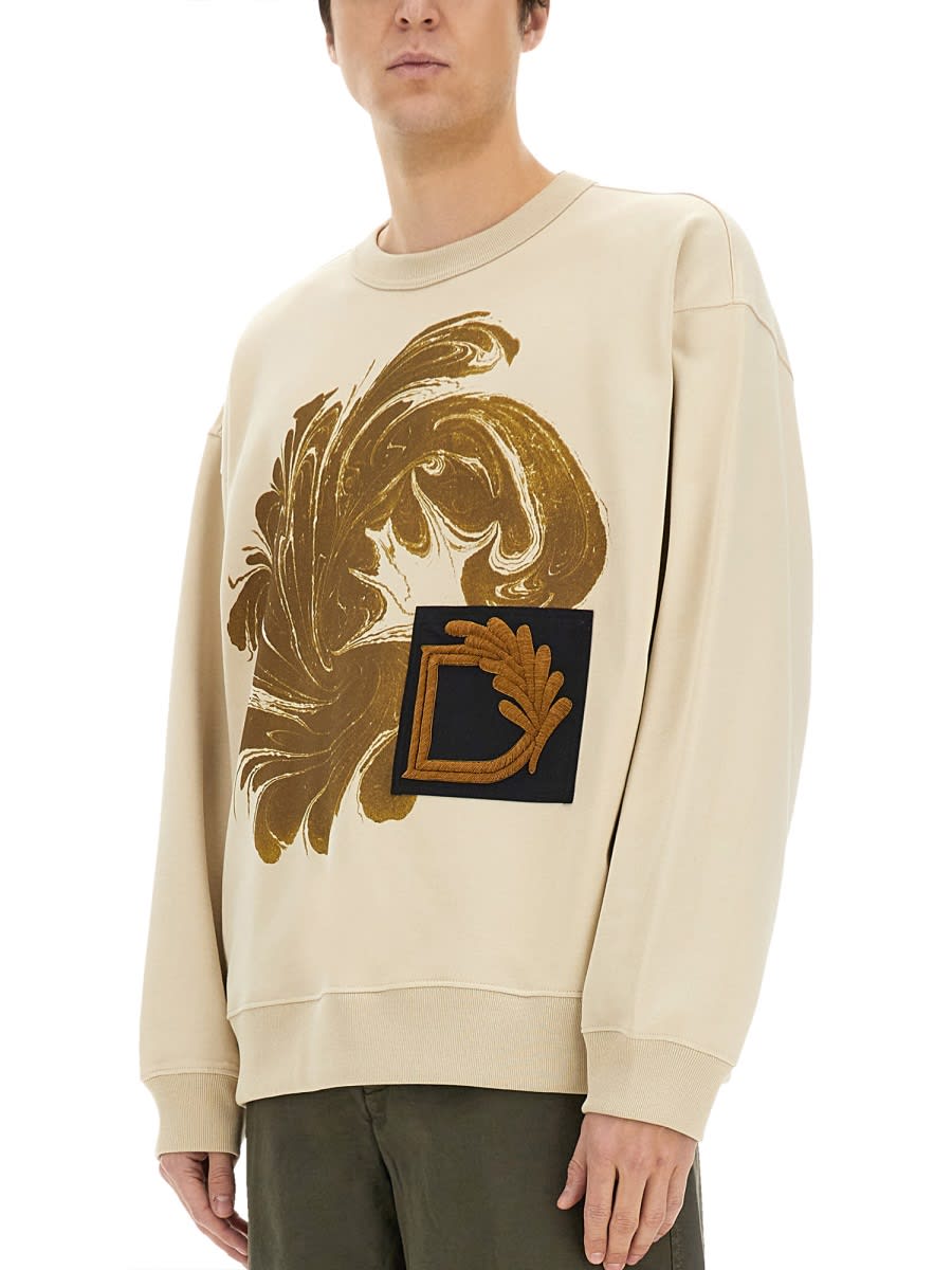 Dries Van Noten Sweatshirt With Print In Beige