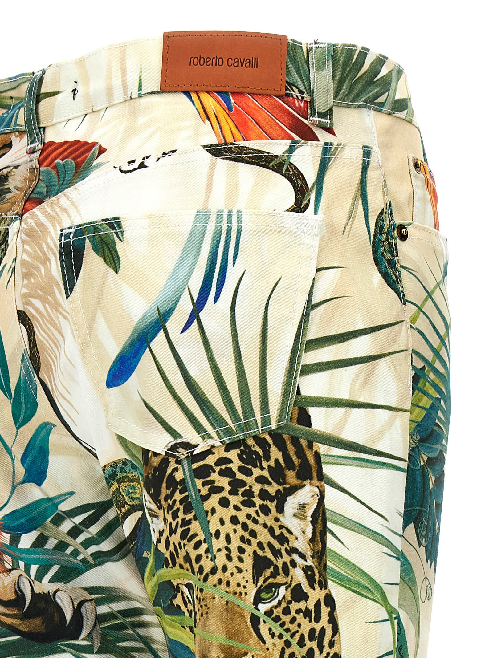 Shop Roberto Cavalli Jungle Jeans In Multicolor