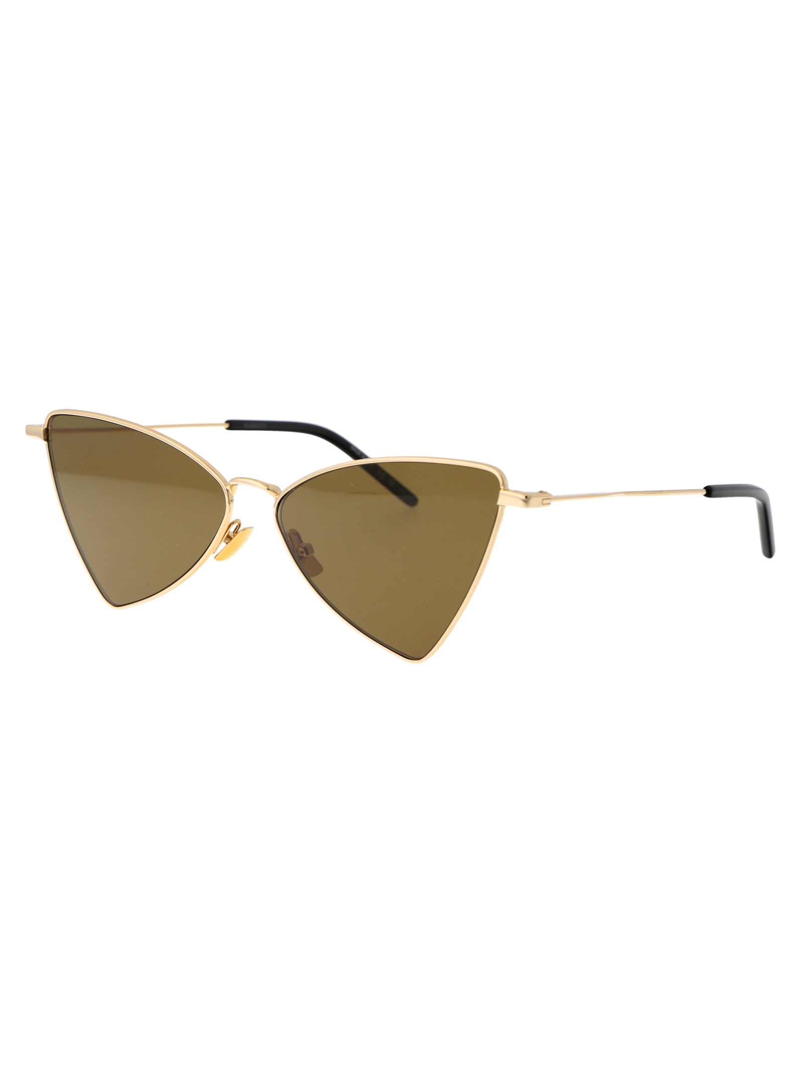 Shop Saint Laurent Sl 303 Jerry Sunglasses In 011 Gold Gold Brown