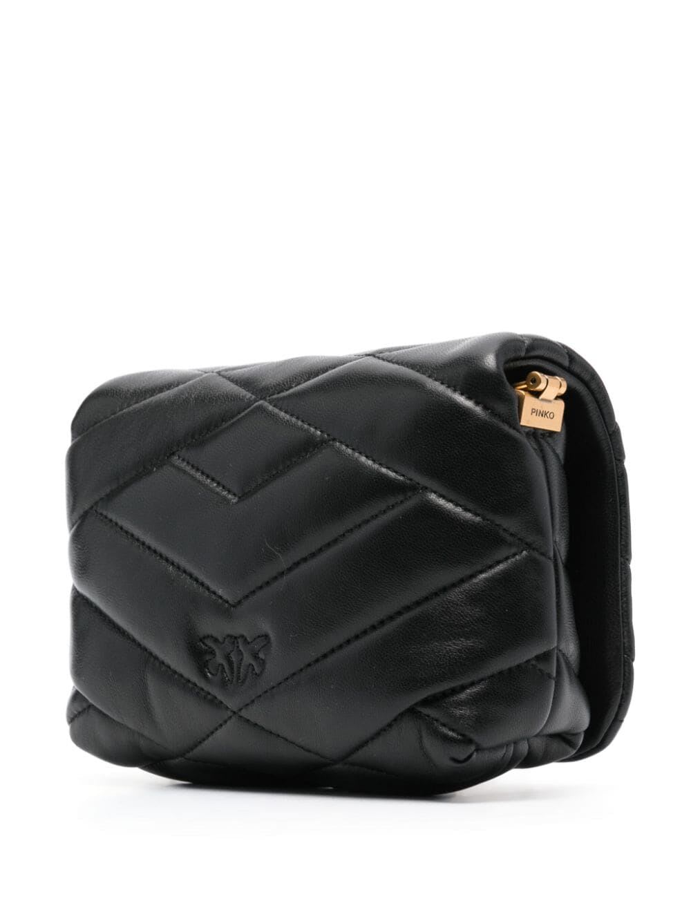 Shop Pinko Love Click Puff Baby Bag In Q Black